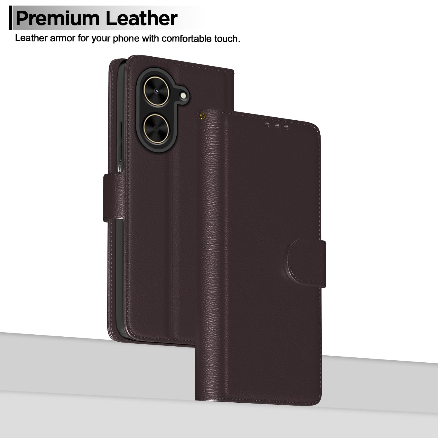 Pikkme Poco C71 / Redmi A5 Vintage Flip Cover (Coffee)
