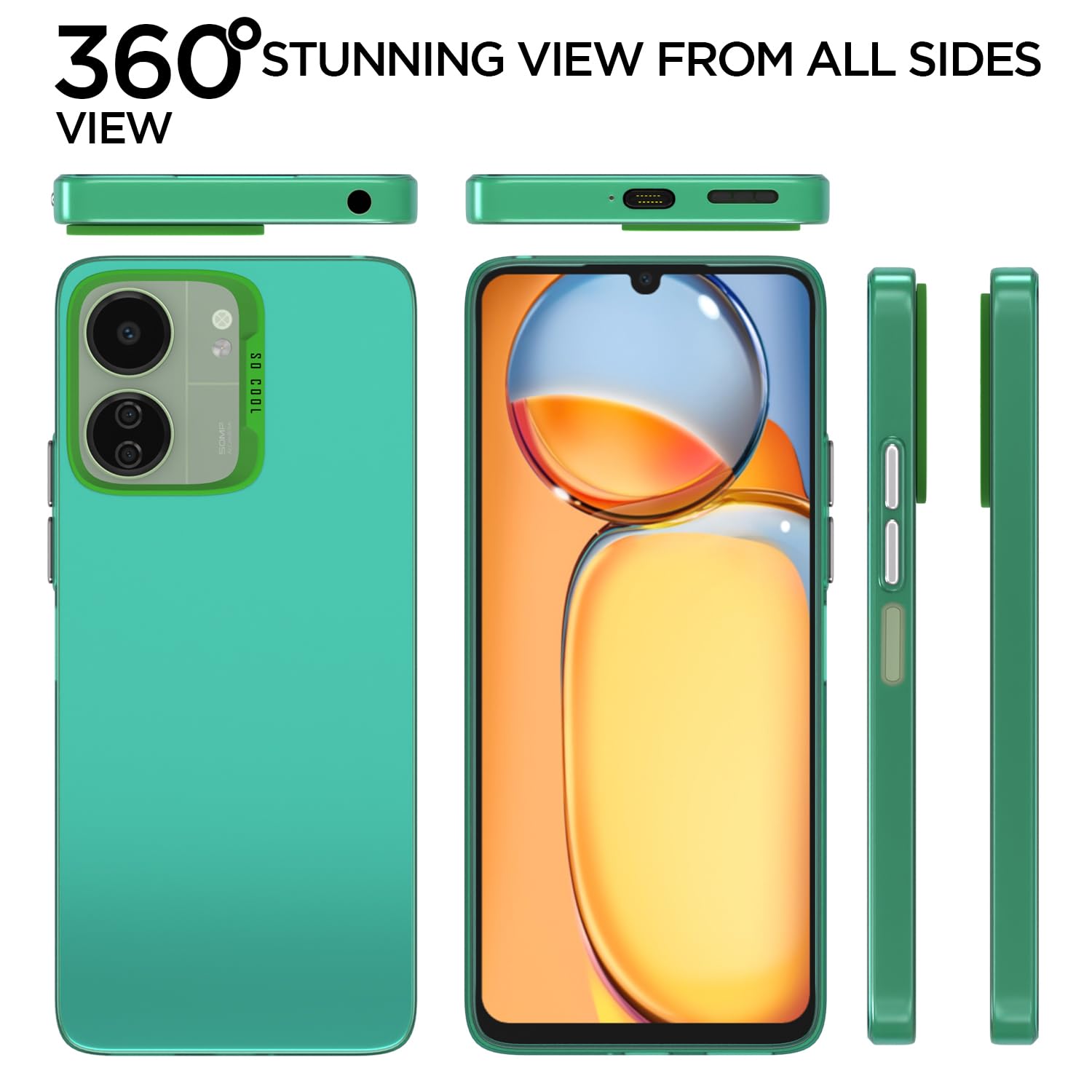 Pikkme Redmi 13C 5G So Cool Matte Finish Back Cover (Green)