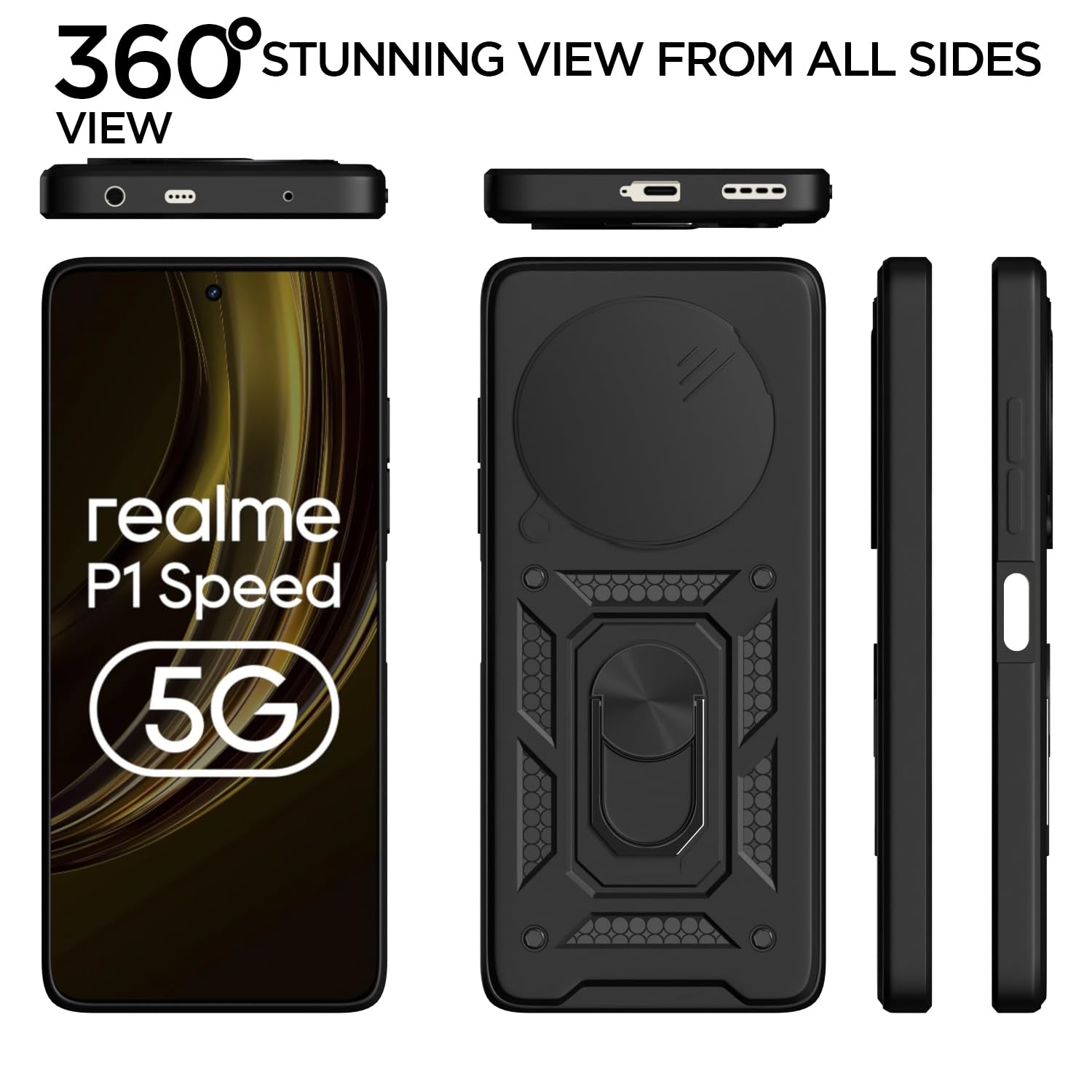 Realme 13 Plus 5G/P1 back cover in black by Pikkme – photo 5