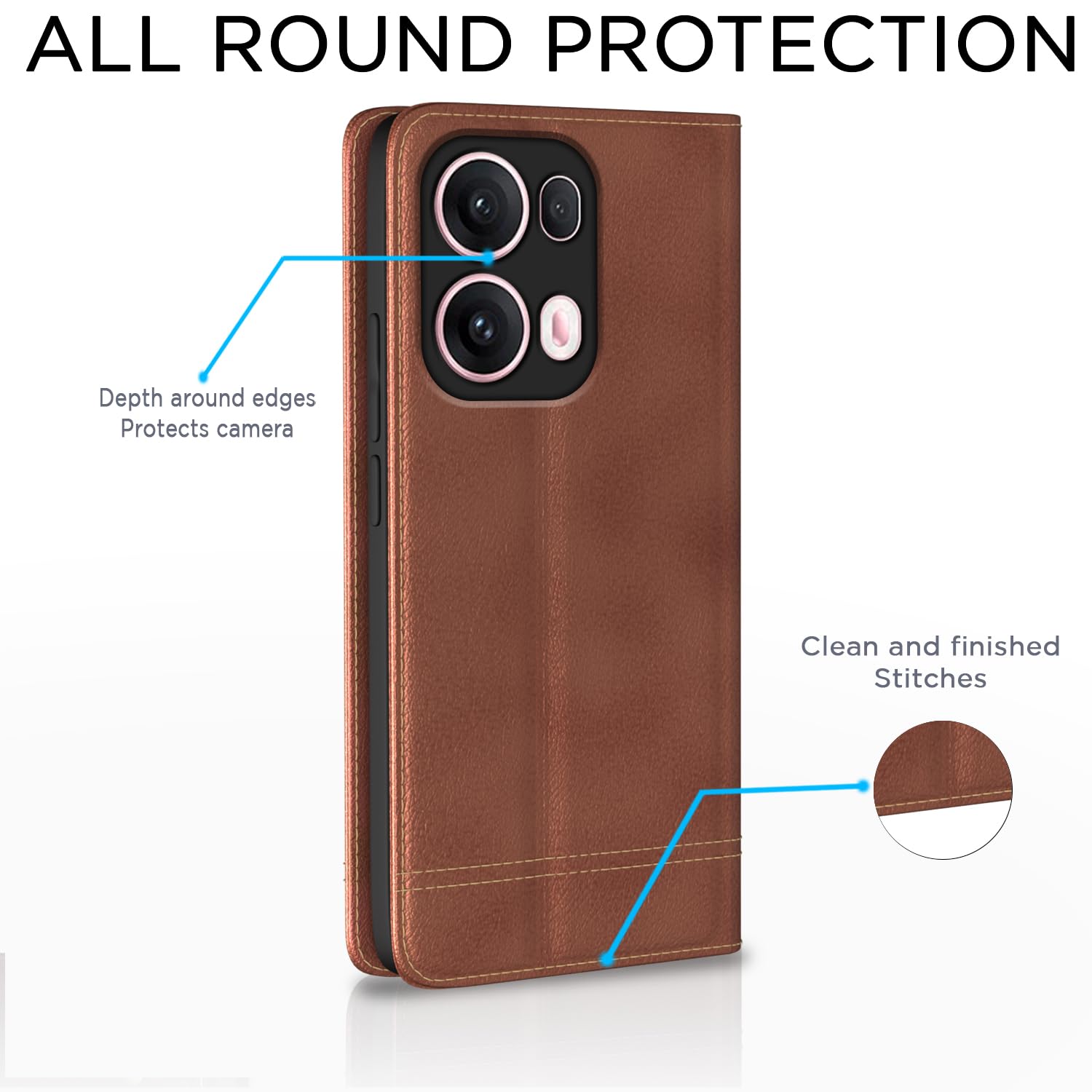 Brown flip cover for Oppo Reno 13 Pro 5G – Pikkme – photo 4