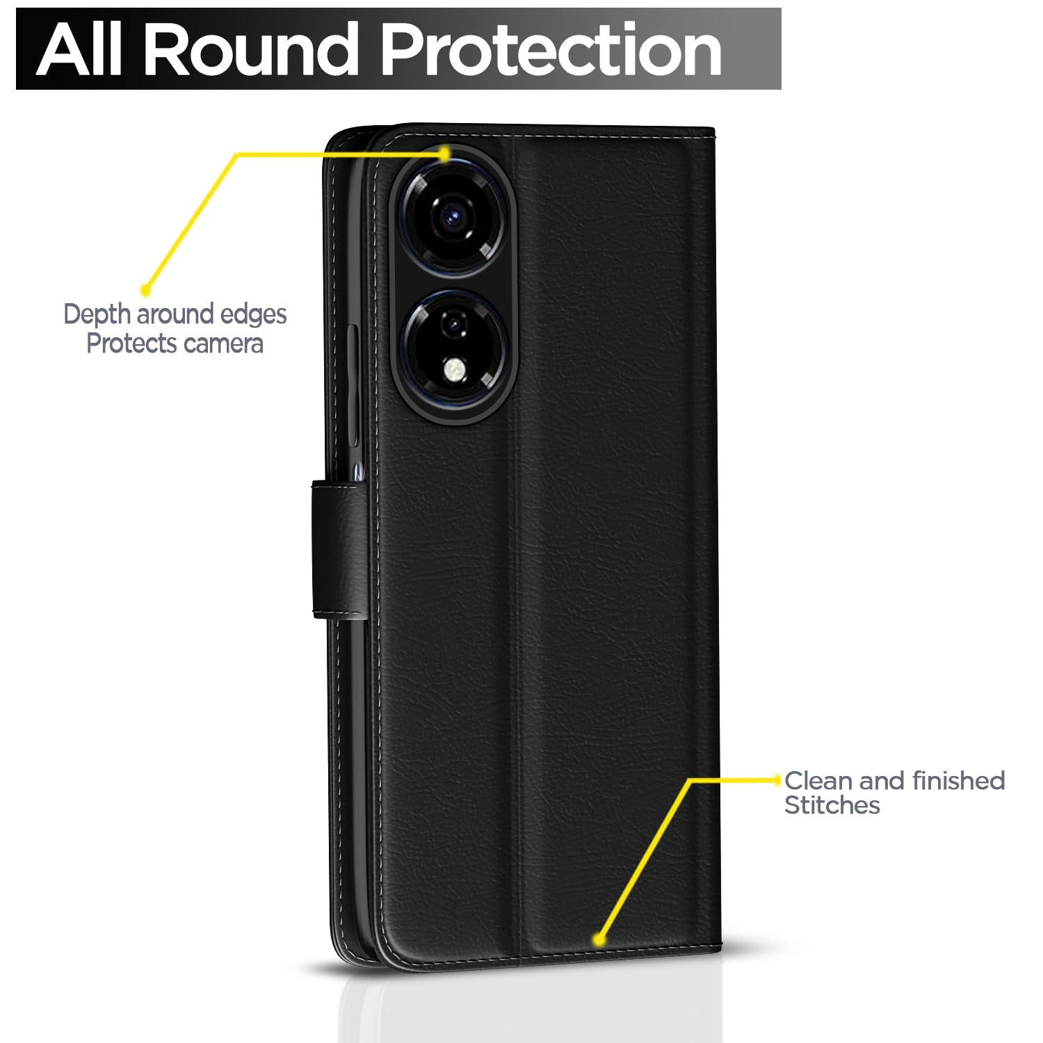 Itel P55 5G flip case in black by Pikkme – photo 4