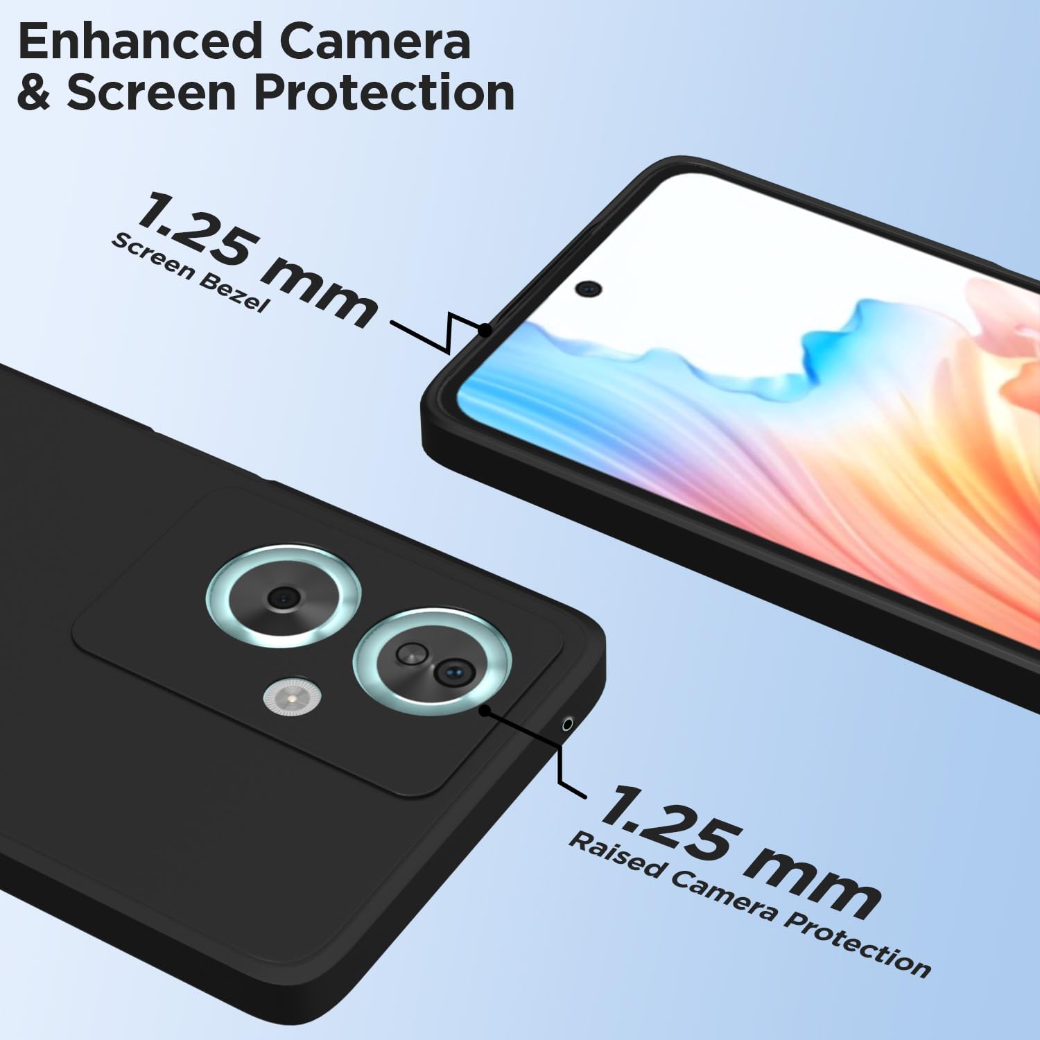 Pikkme Oppo A79 5G Liquid Silicone Back Cover | Black