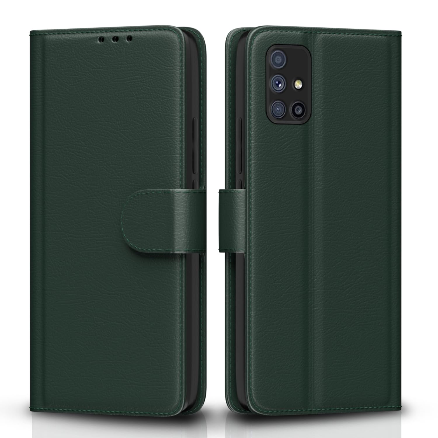 Pikkme Samsung A71 Wallet green mobile flip cover