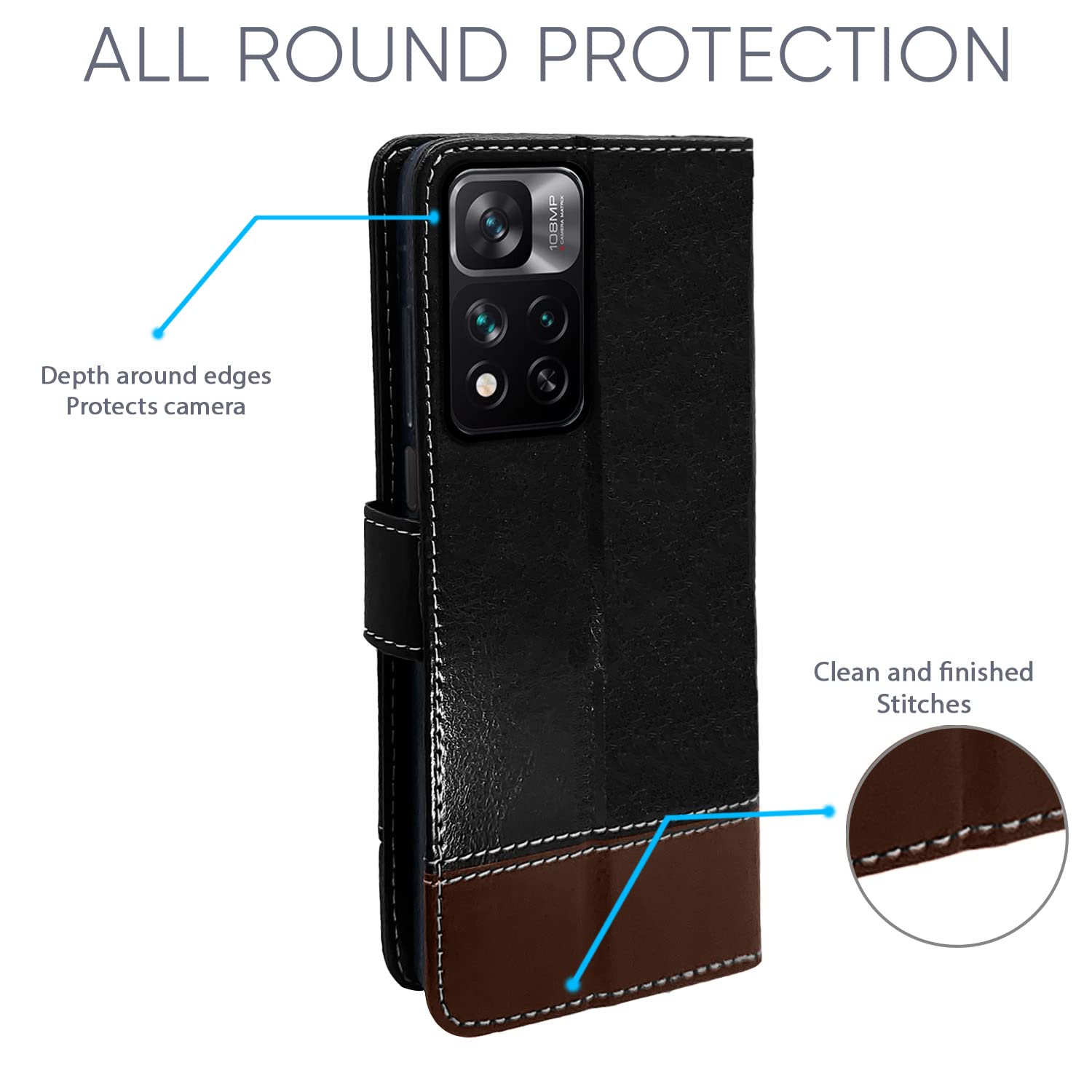 Pikkme black & brown Magnetic wallet flip cover for Mi 11i 5G/11i – photo 4