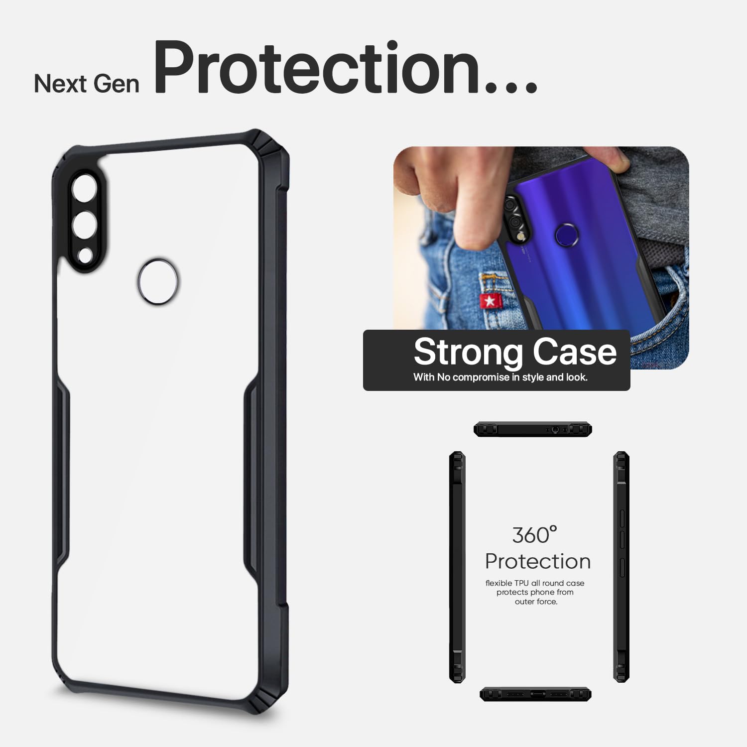 Pikkme Redmi Note 7 / Note 7 Pro/Note 7S Eagle Back Cover (Black)
