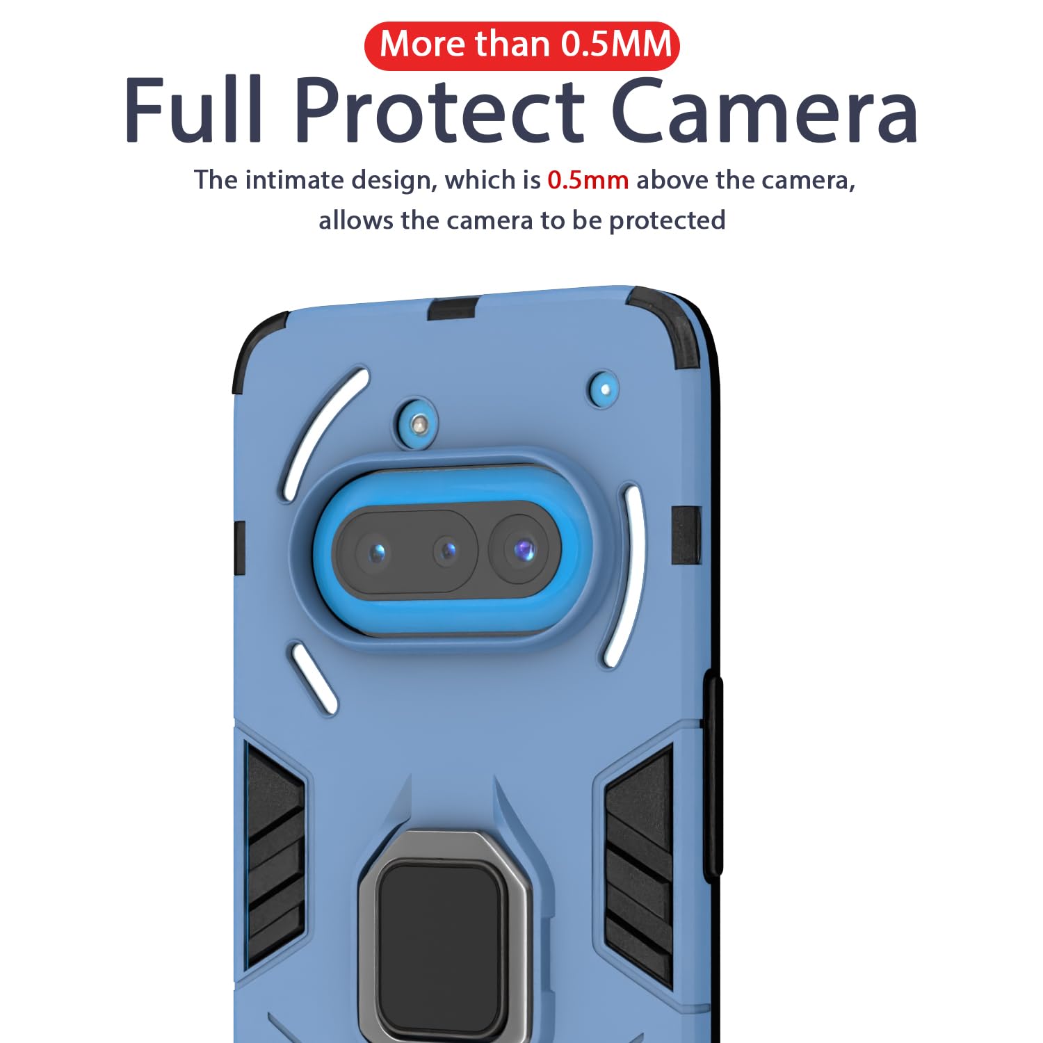 Pikkme Nothing Phone 3a 5G D5 Tough Armor Bumper Case (Blue)