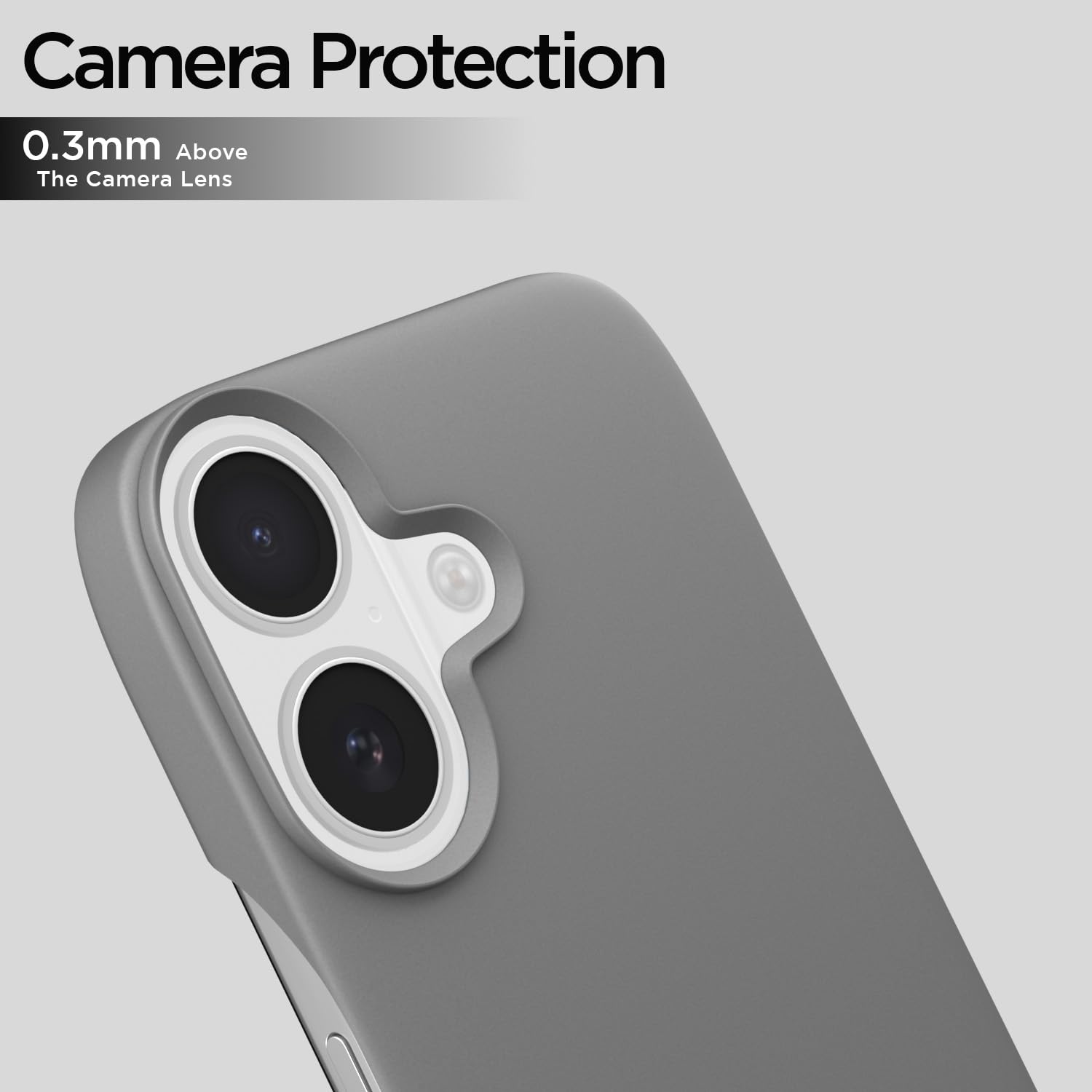 Pikkme iPhone 16 Plus SideCut Back Cover (Grey)