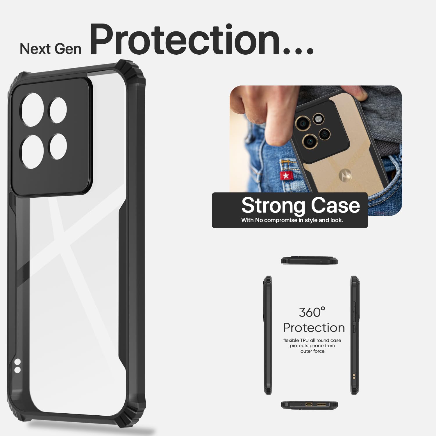 Pikkme Moto Edge 50 Neo 5G Eagle Back Cover (Black)