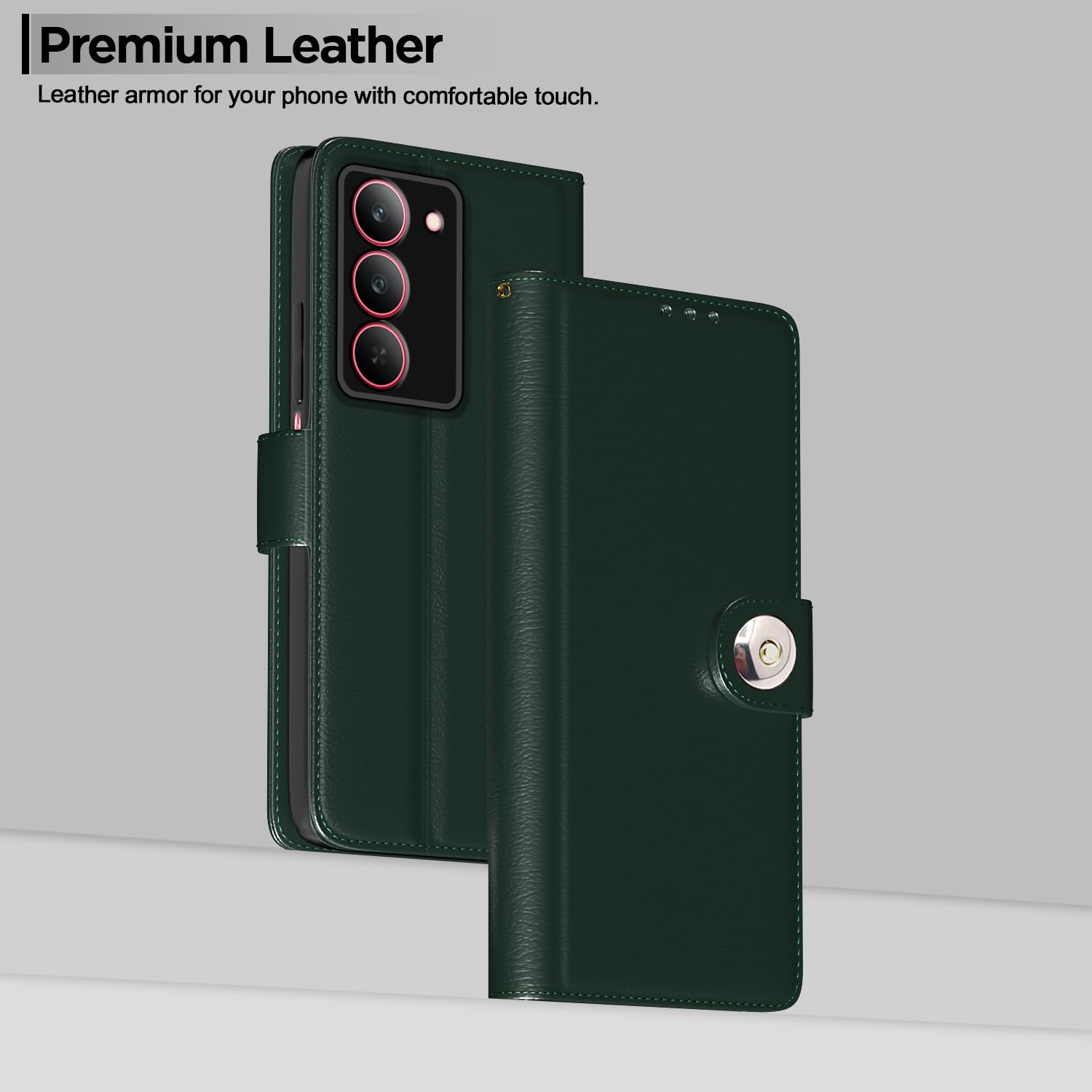 Pikkme Realme Narzo 80x/P3x/14X 5G Button green flip cover – photo 2