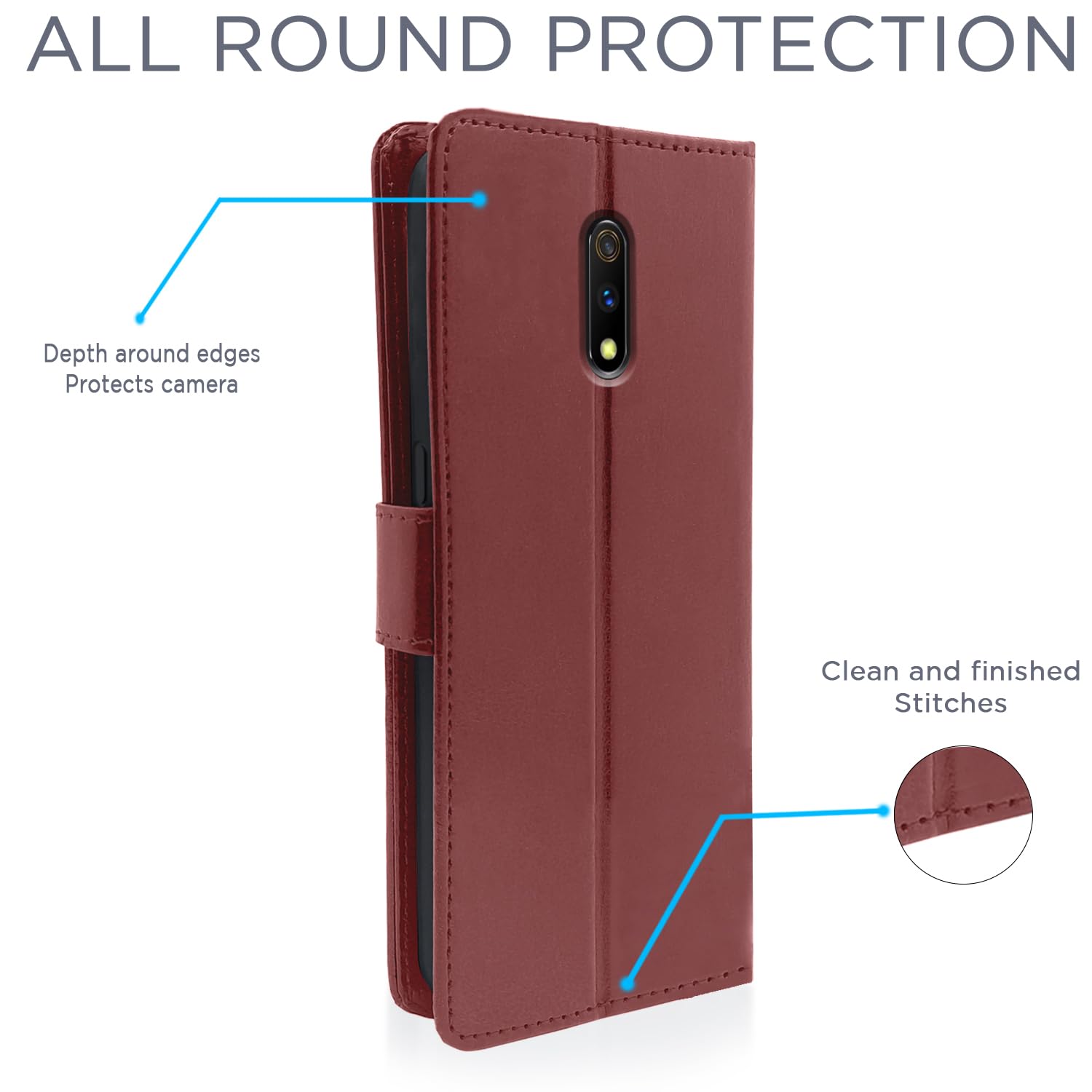 Pikkme Oppo K3 / Realme X Vintage Flip Cover | Brown