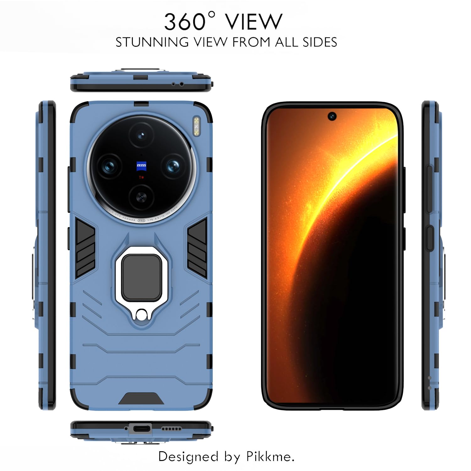 Pikkme Vivo X100 Pro 5G D5 Tough Armor blue phone cover – photo 3