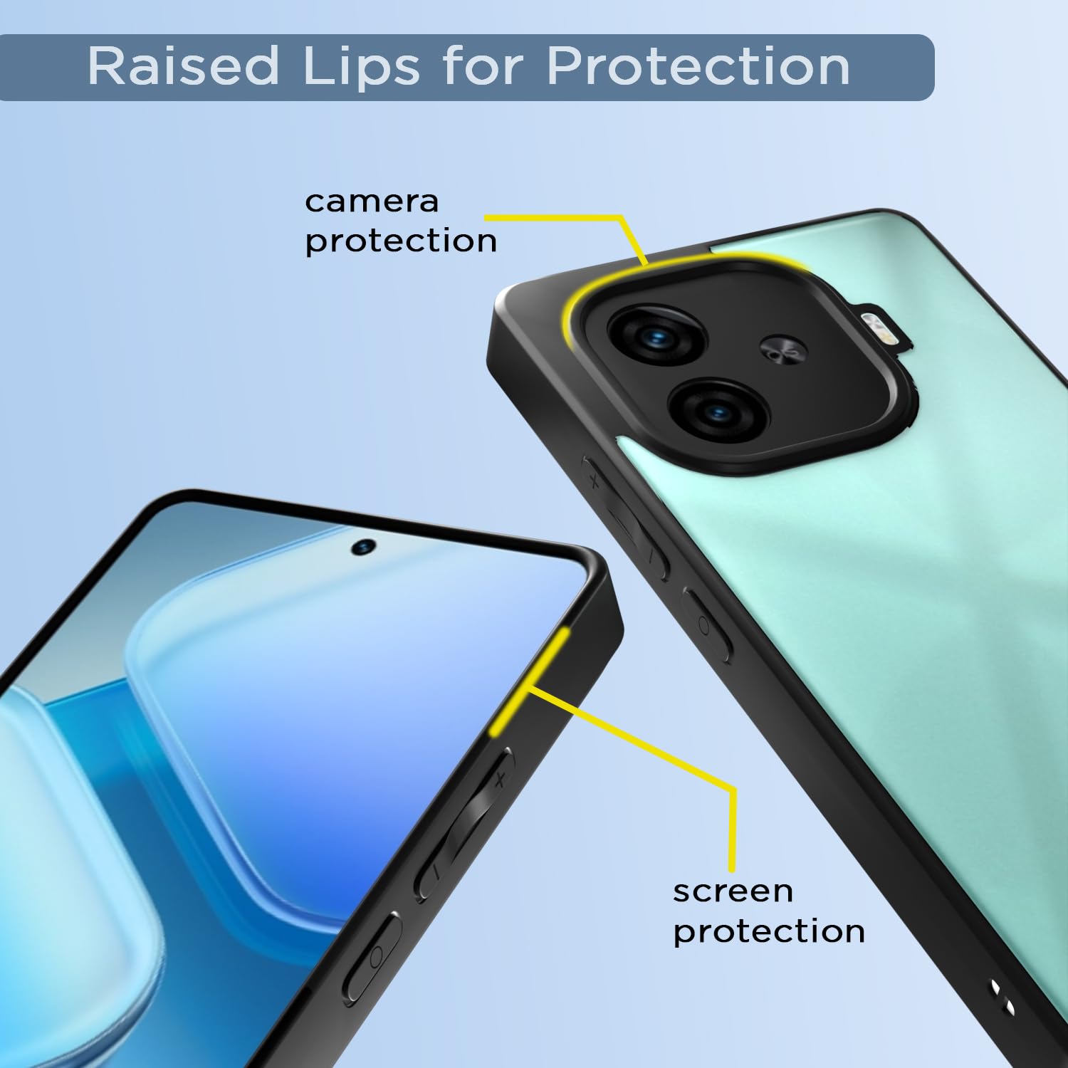 Pikkme iQOO Neo 10R 5G / iQOO Z9 Turbo 5G / Vivo Y200 GT 5G Eagle 2 Back cover (Black)