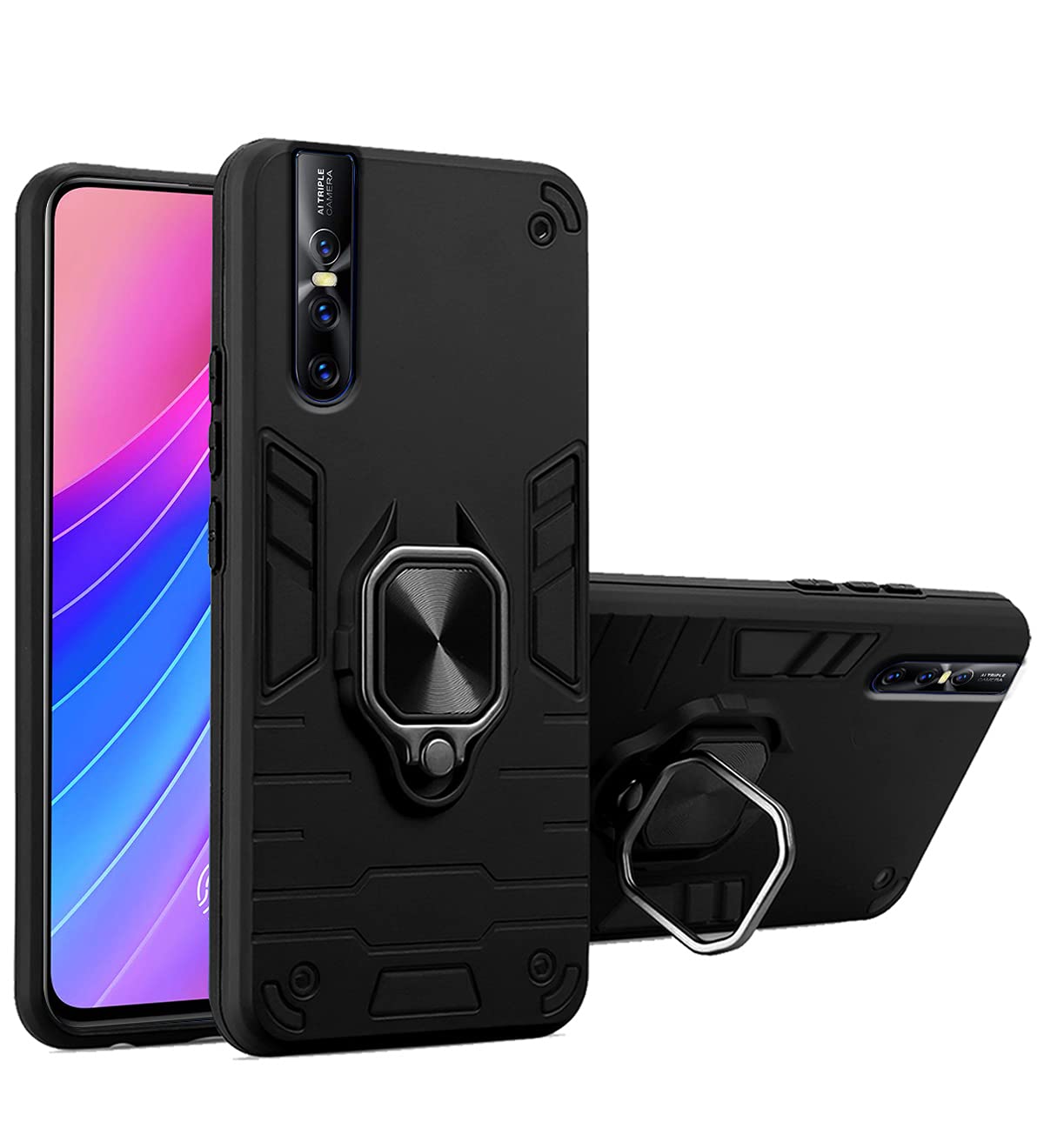 Black phone cover for Vivo V15 Pro – Pikkme