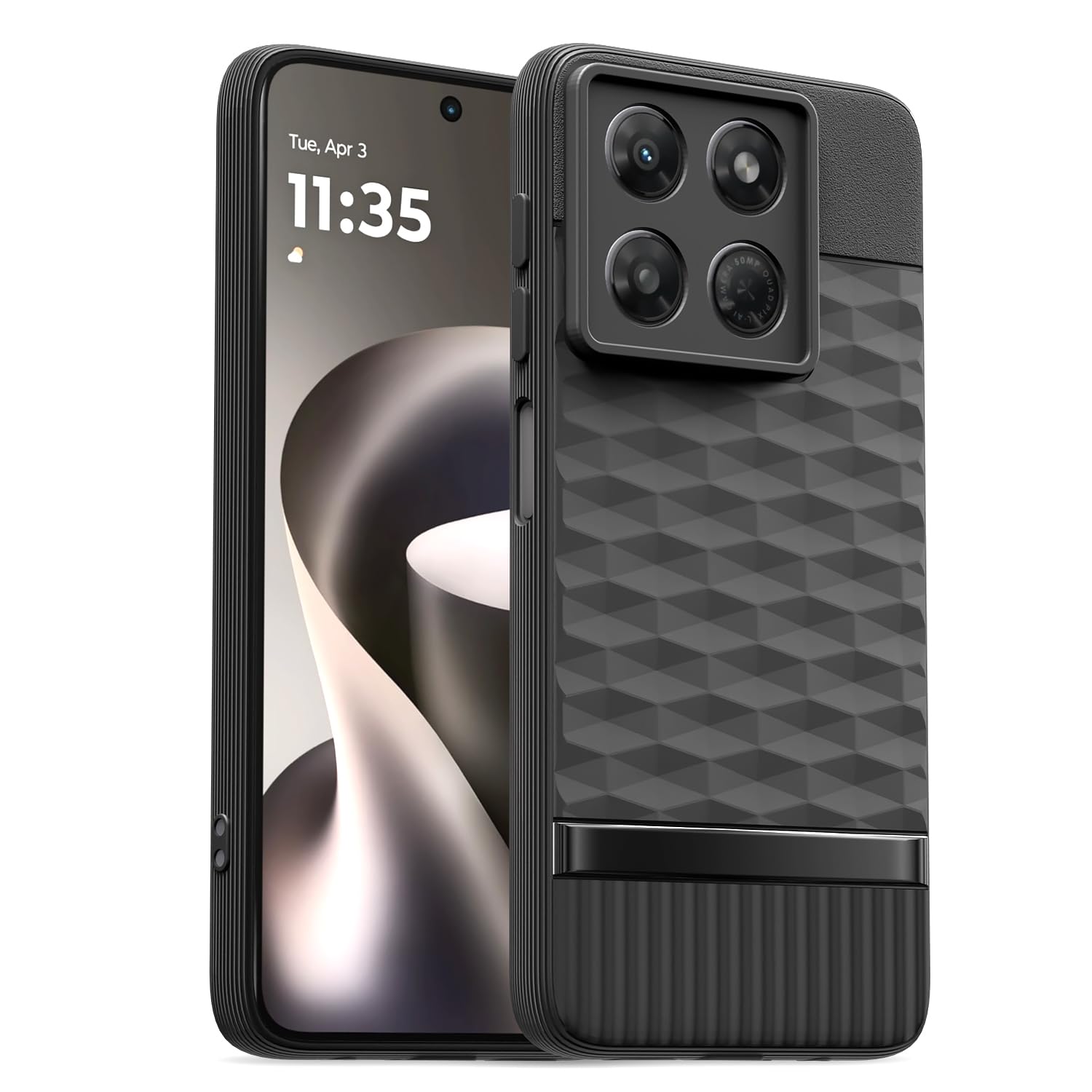 Moto G37 5G Silicone mobile back cover in black by Pikkme