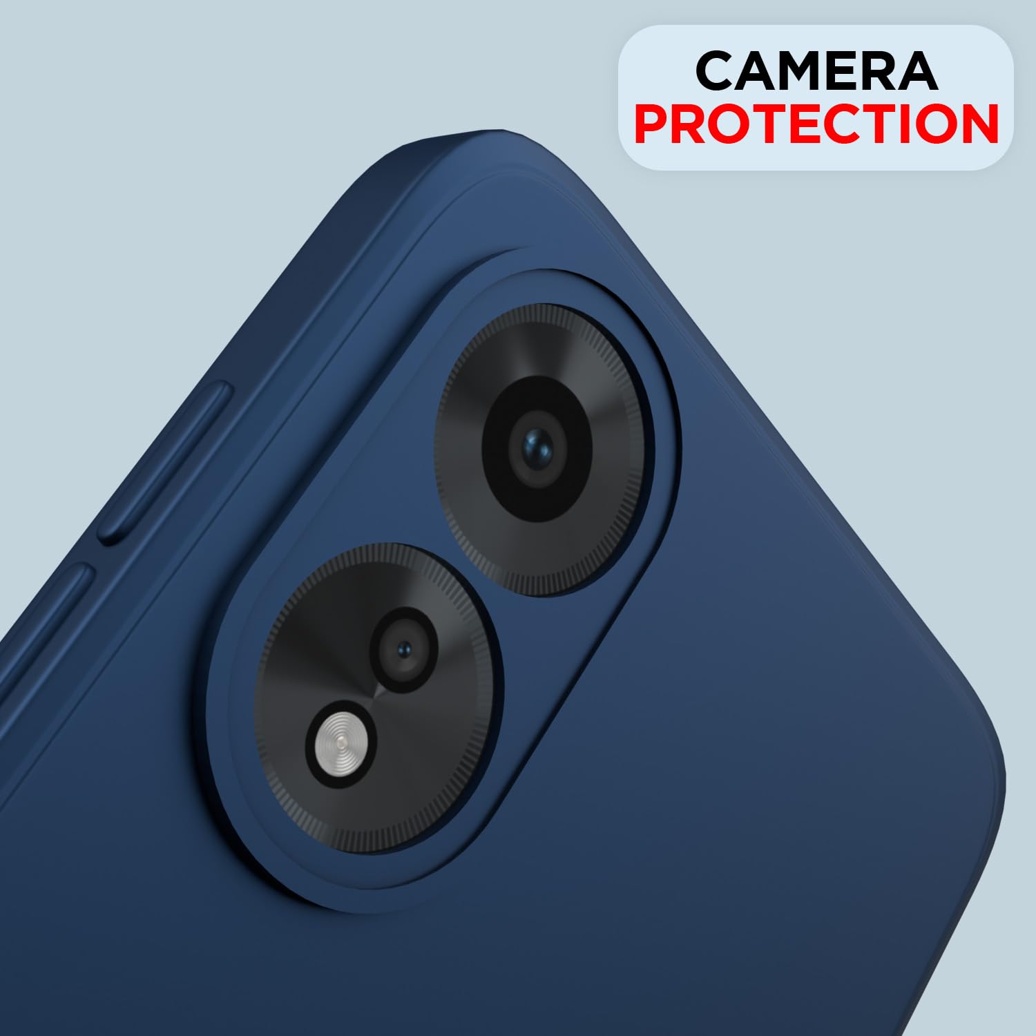 Pikkme Oppo A38 Liquid Silicone Back Cover (Blue)