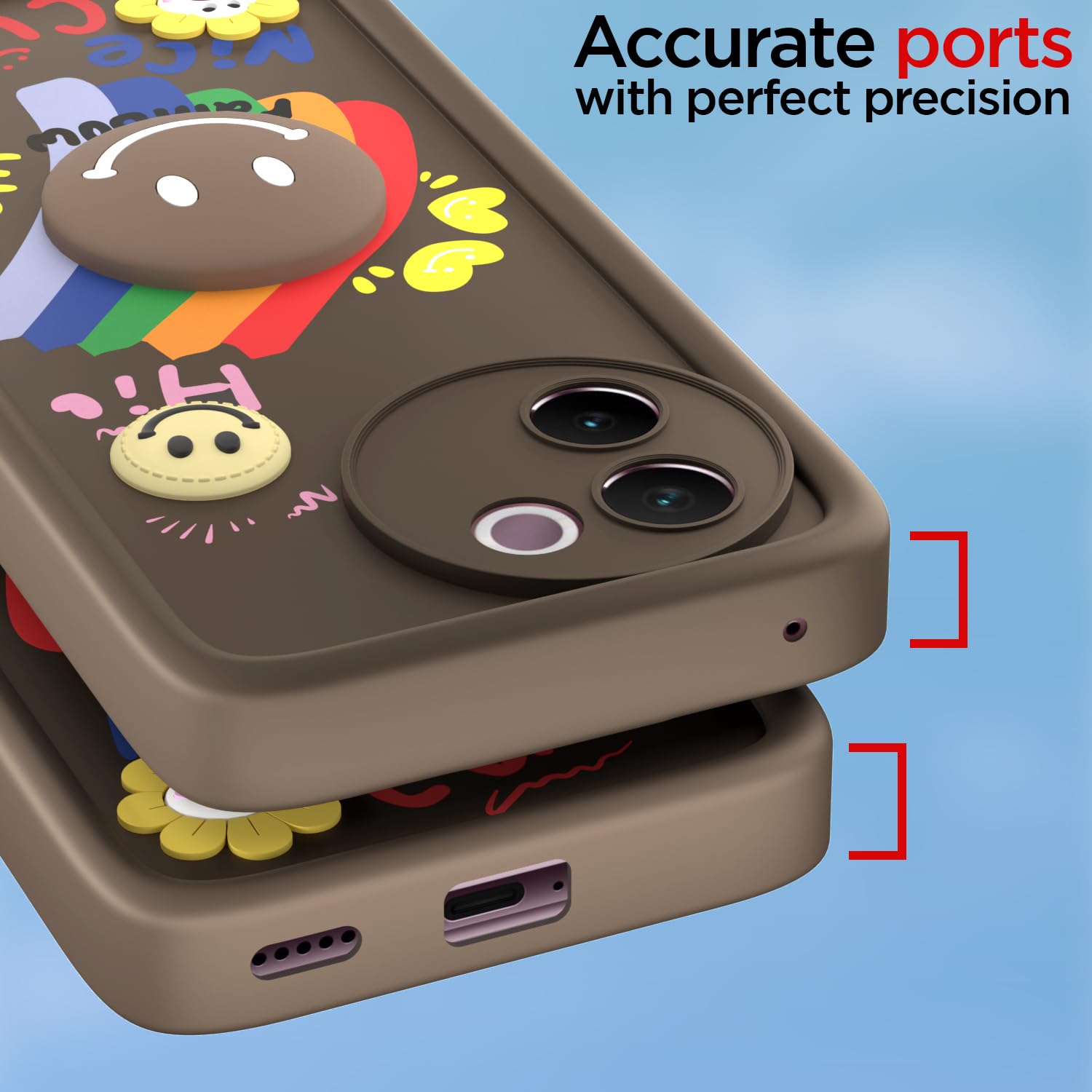 Vivo V30e 5G back cover in brown by Pikkme – photo 4