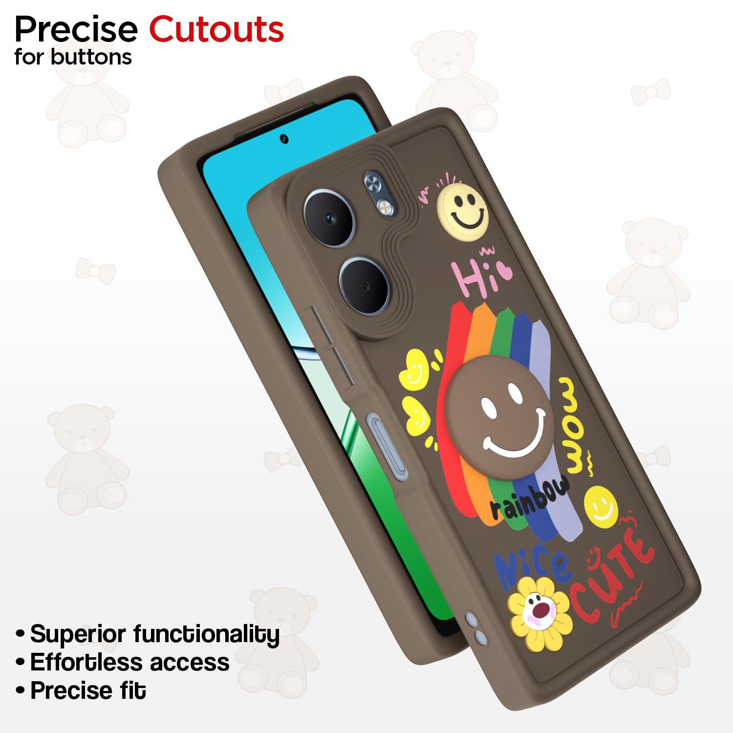 Oppo A5x Soft Silicone phone cover in brown by Pikkme – photo 6