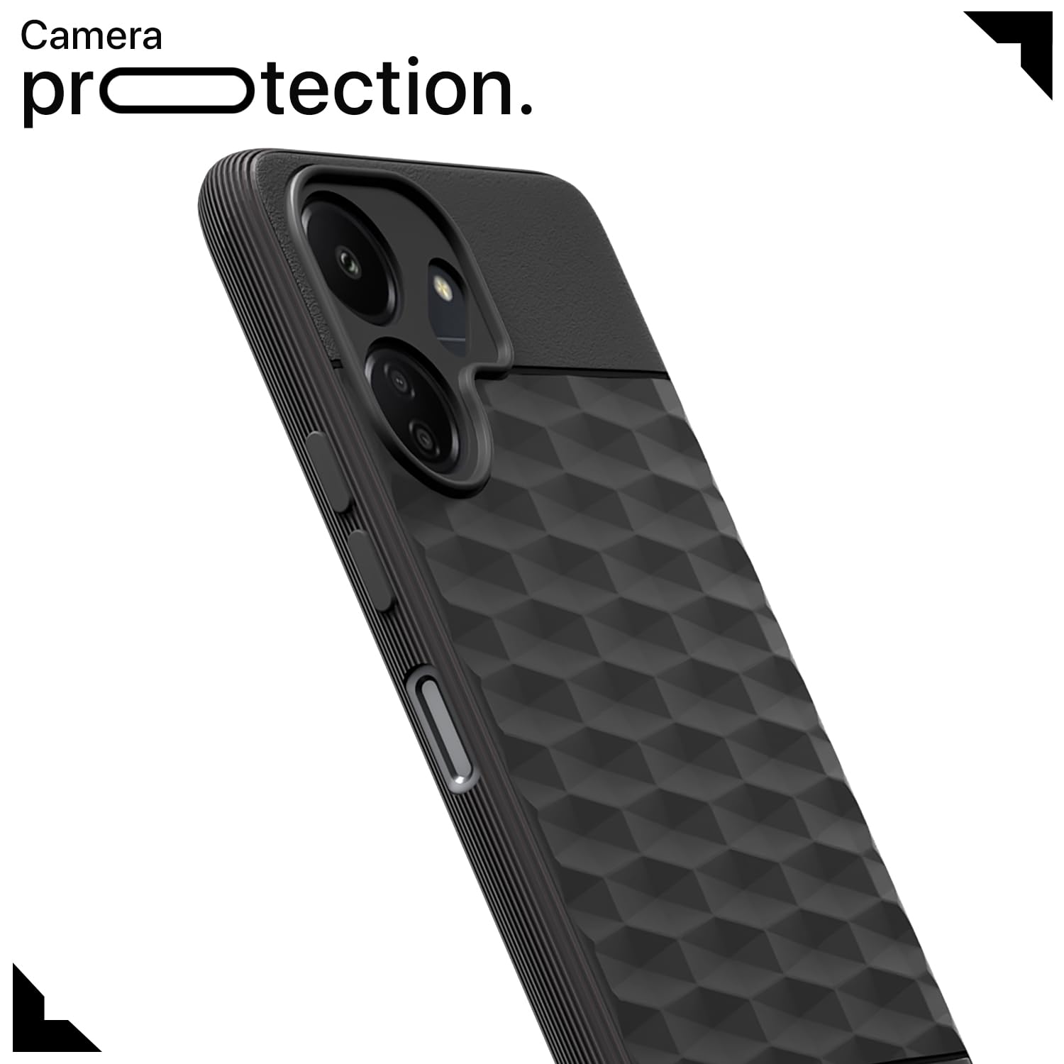 Pikkme Redmi 13c 4G / Redmi 13c 5G / Poco C65 Gencase Back Cover (Black)