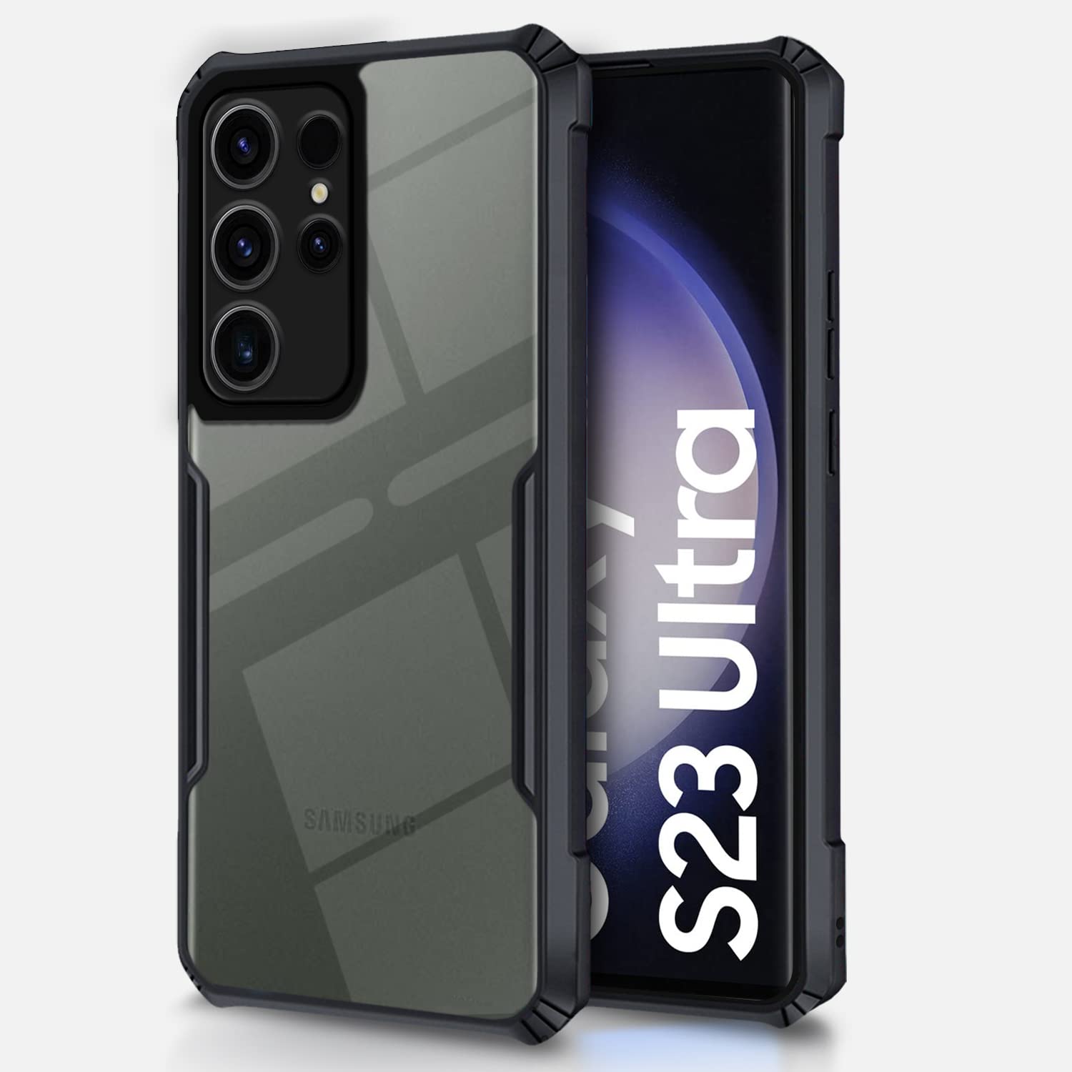 Samsung S23 Ultra 5G mobile back cover in black by Pikkme