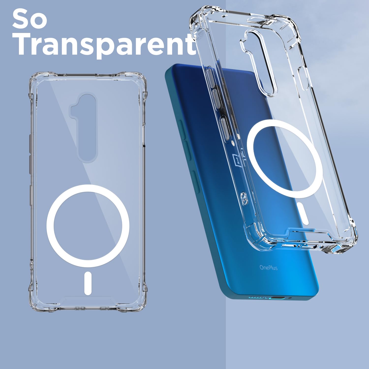Transparent mag-safe MagSafe phone cover for OnePlus 7T Pro – Pikkme – photo 2
