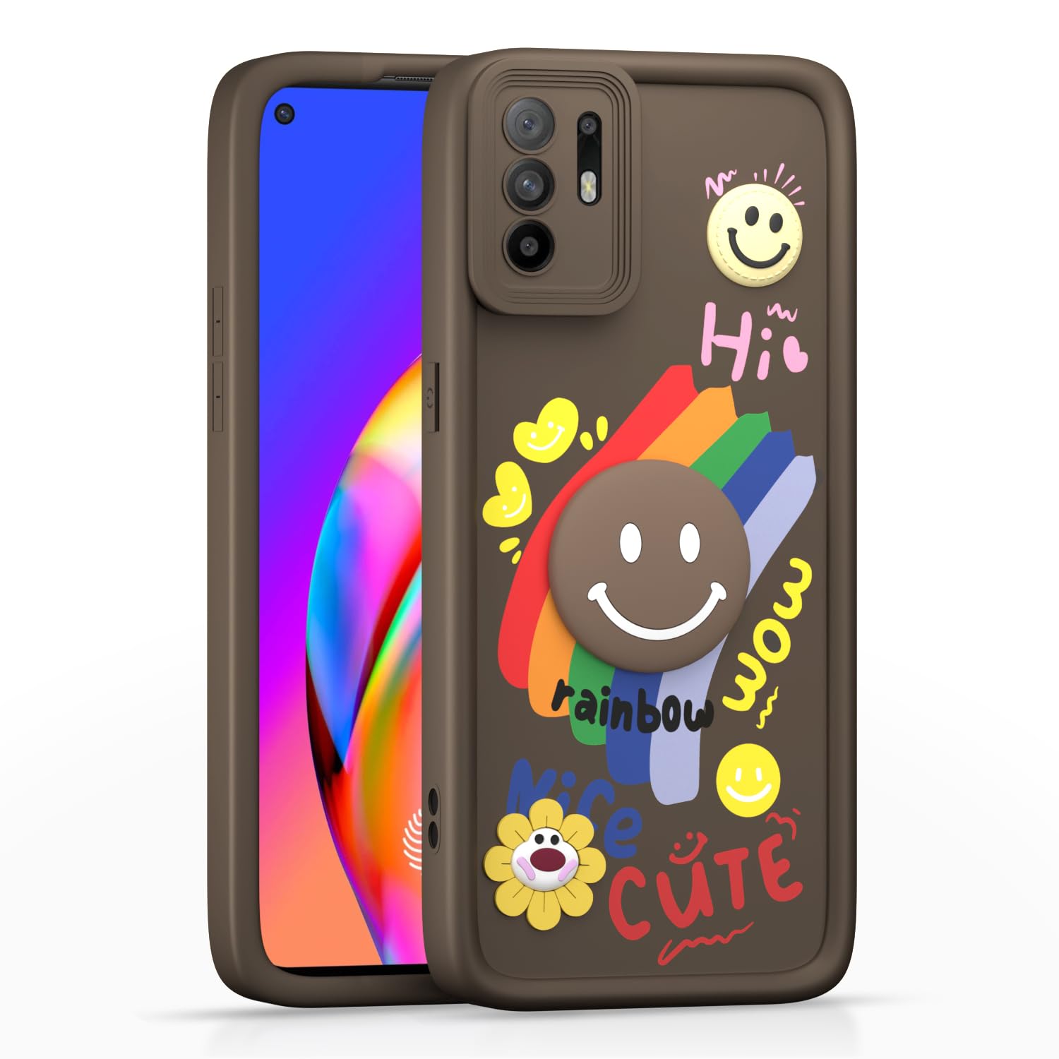 Oppo F19 Pro Plus 5G back cover in brown by Pikkme