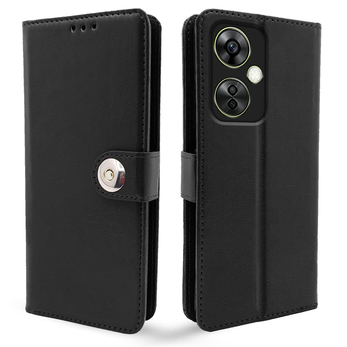 Black Button wallet flip cover for OnePlus Nord CE 3 Lite 5G – Pikkme