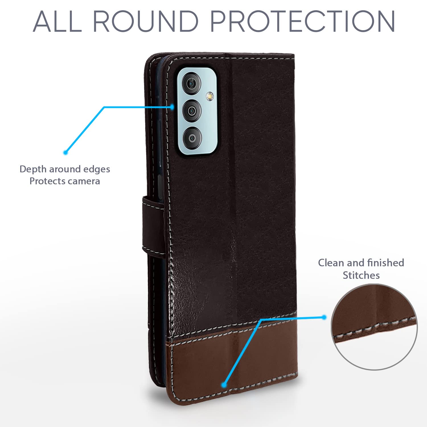 Pikkme coffee & brown flip case for Samsung F13 – photo 4