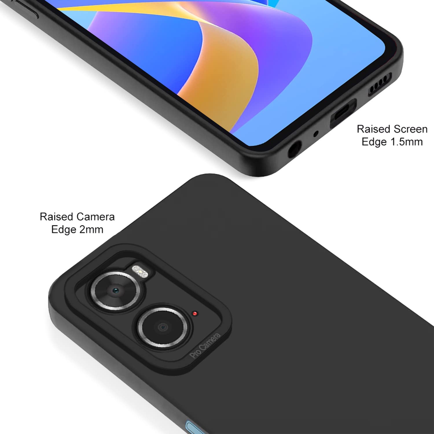 Pikkme Oppo A76 Liquid Silicone Back Cover (Black)