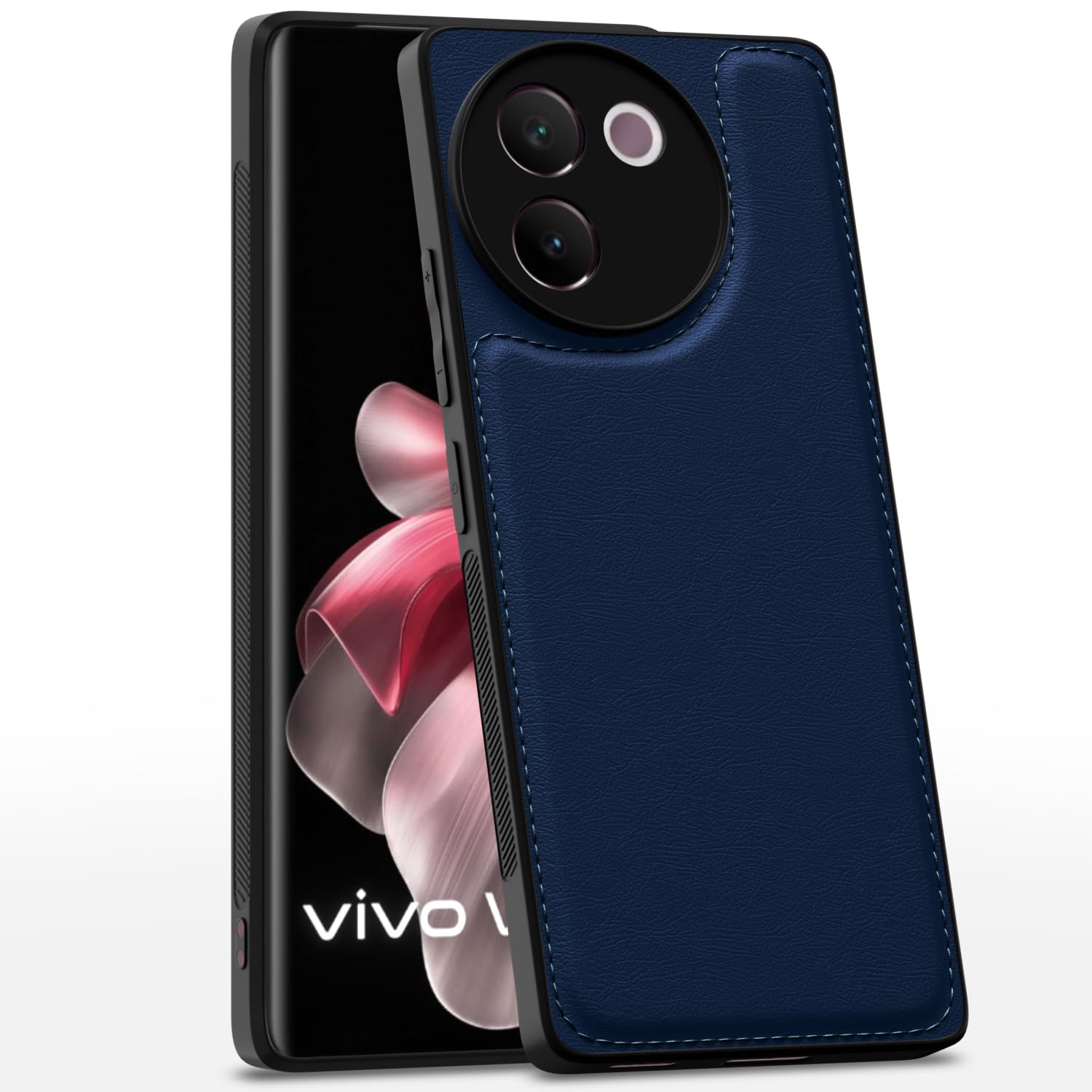 Vivo V30e 5G Leather Back Cover – Blue