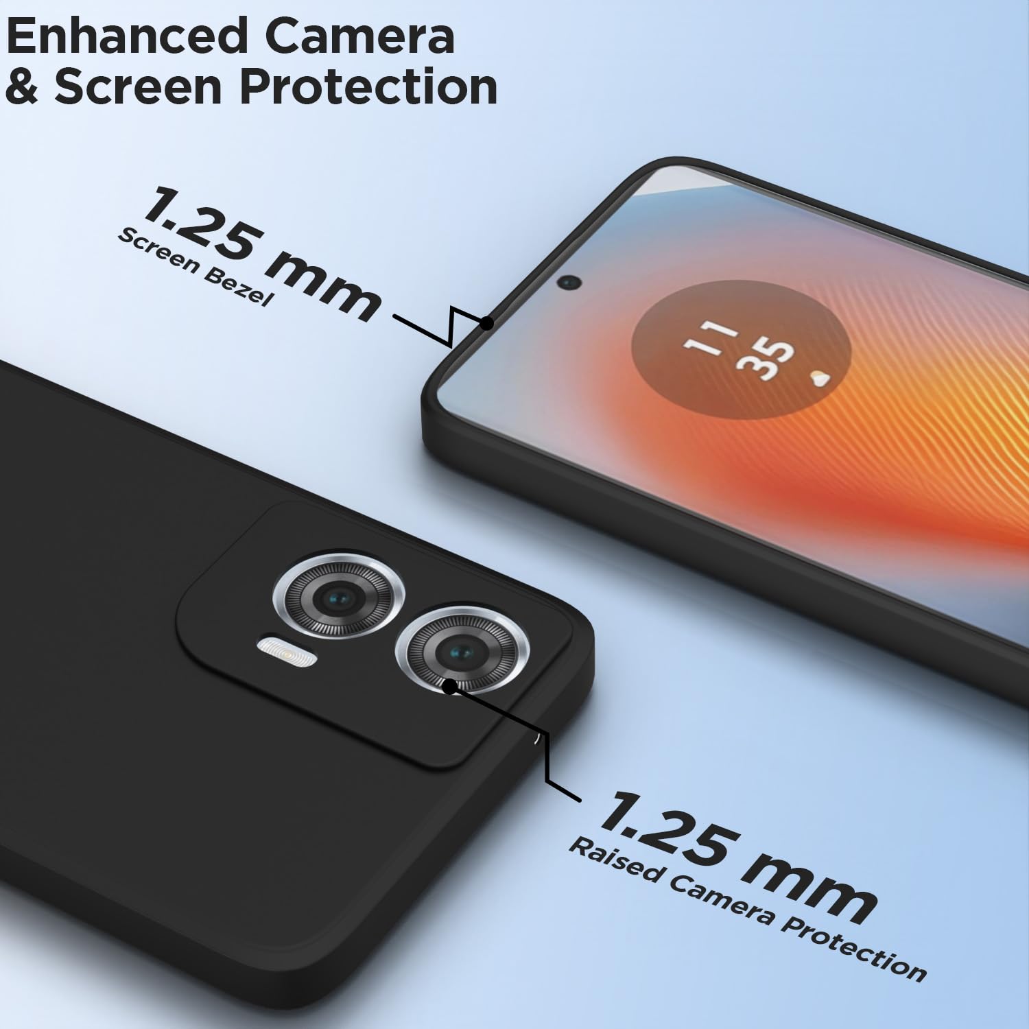 Pikkme black Matte mobile back cover for Moto Edge 50 Fusion/G96 5G – photo 2