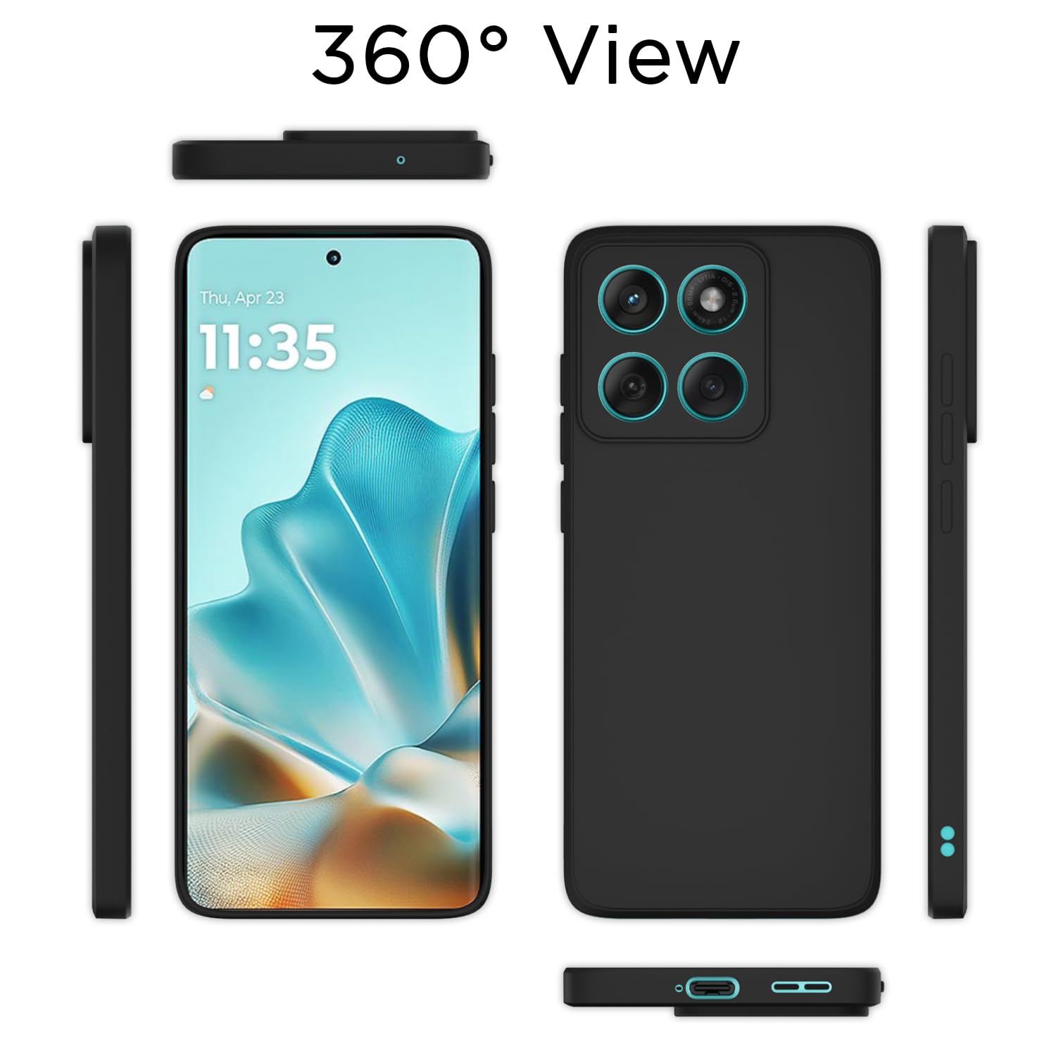 Pikkme Motorola Moto Edge 60 5G / Motorola Moto Edge 60 Fusion 5G Soft Matte Silicone Shockproof Case (Black)