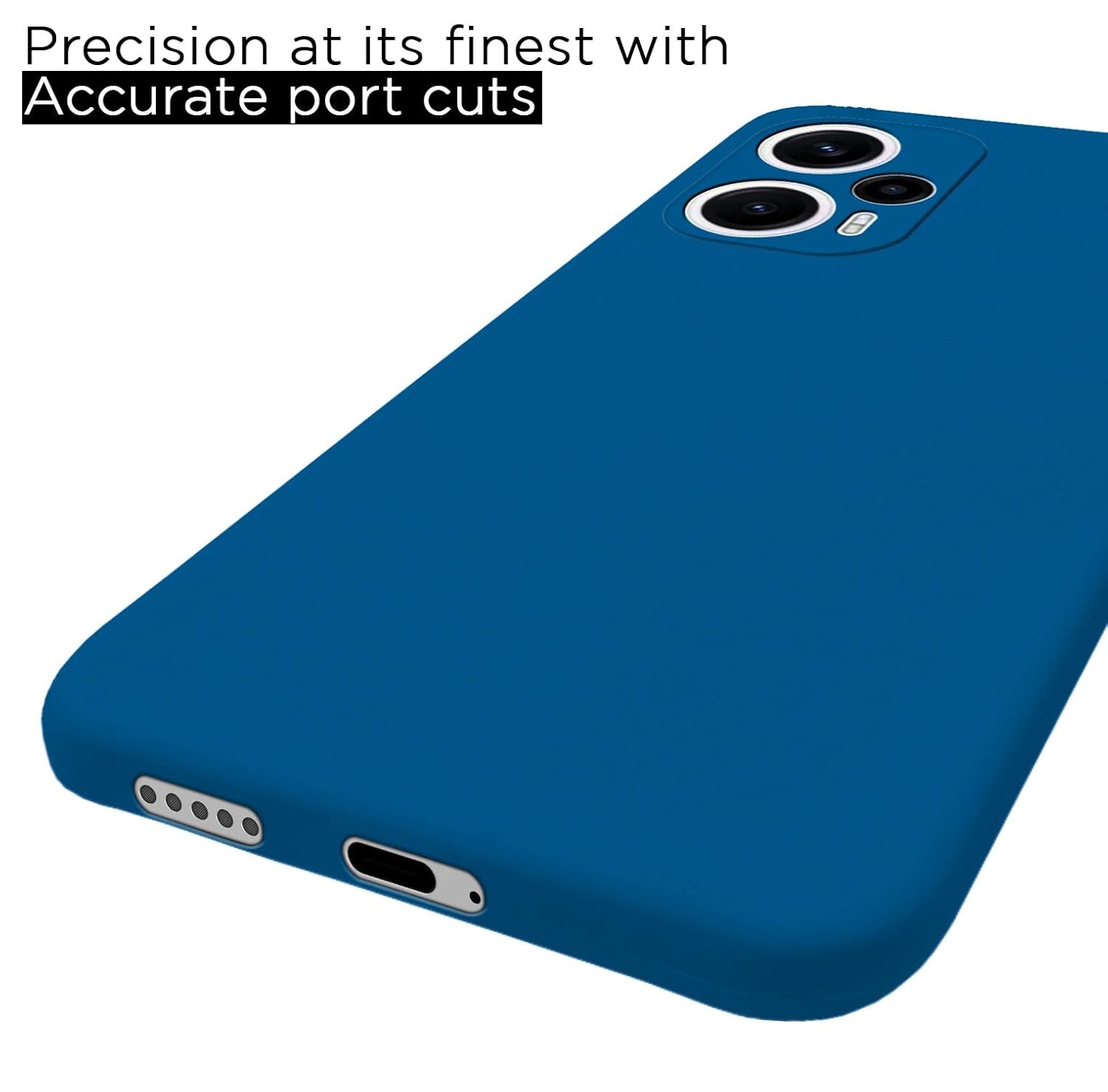 Pikkme Poco F5 5G Liquid Silicone Back Cover | Blue
