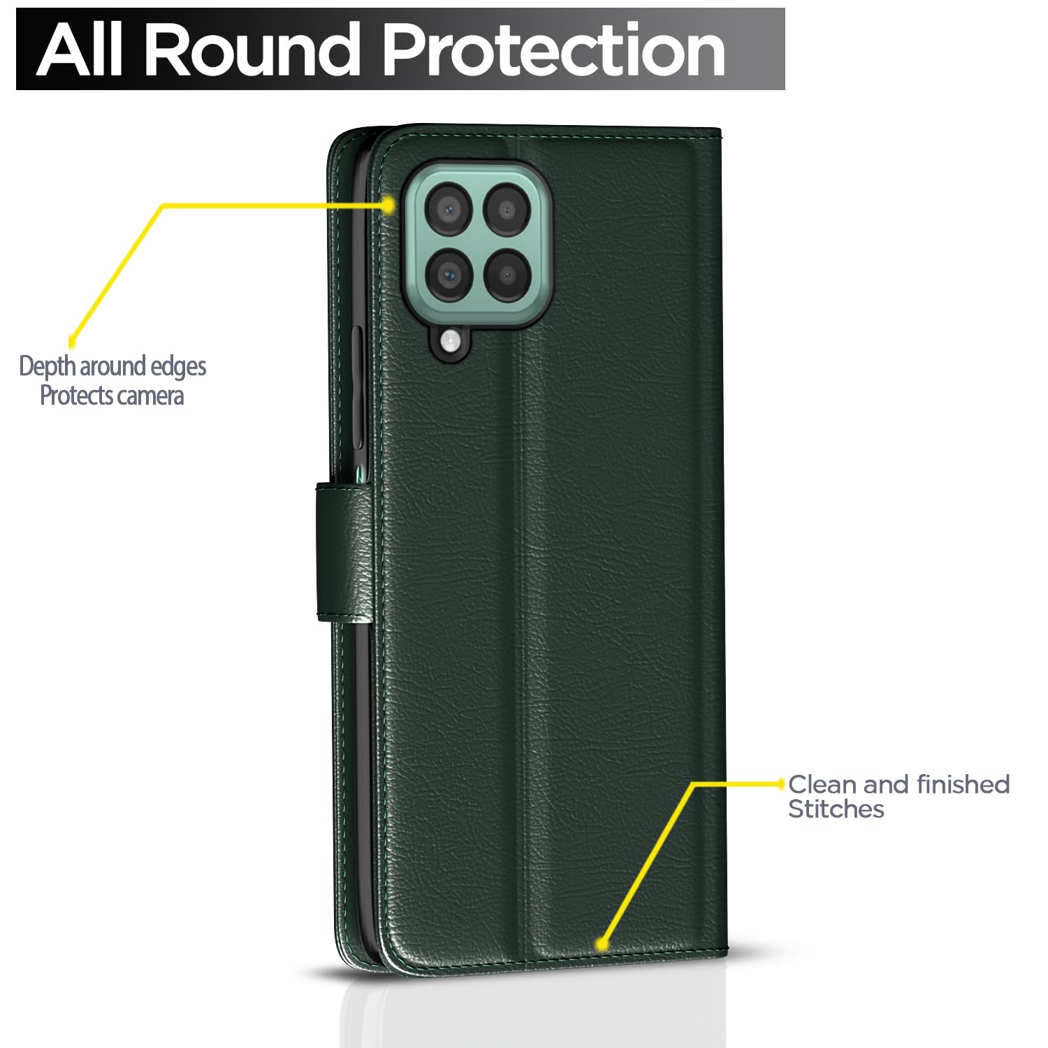 Green wallet flip cover for Samsung M33 5G – Pikkme – photo 4
