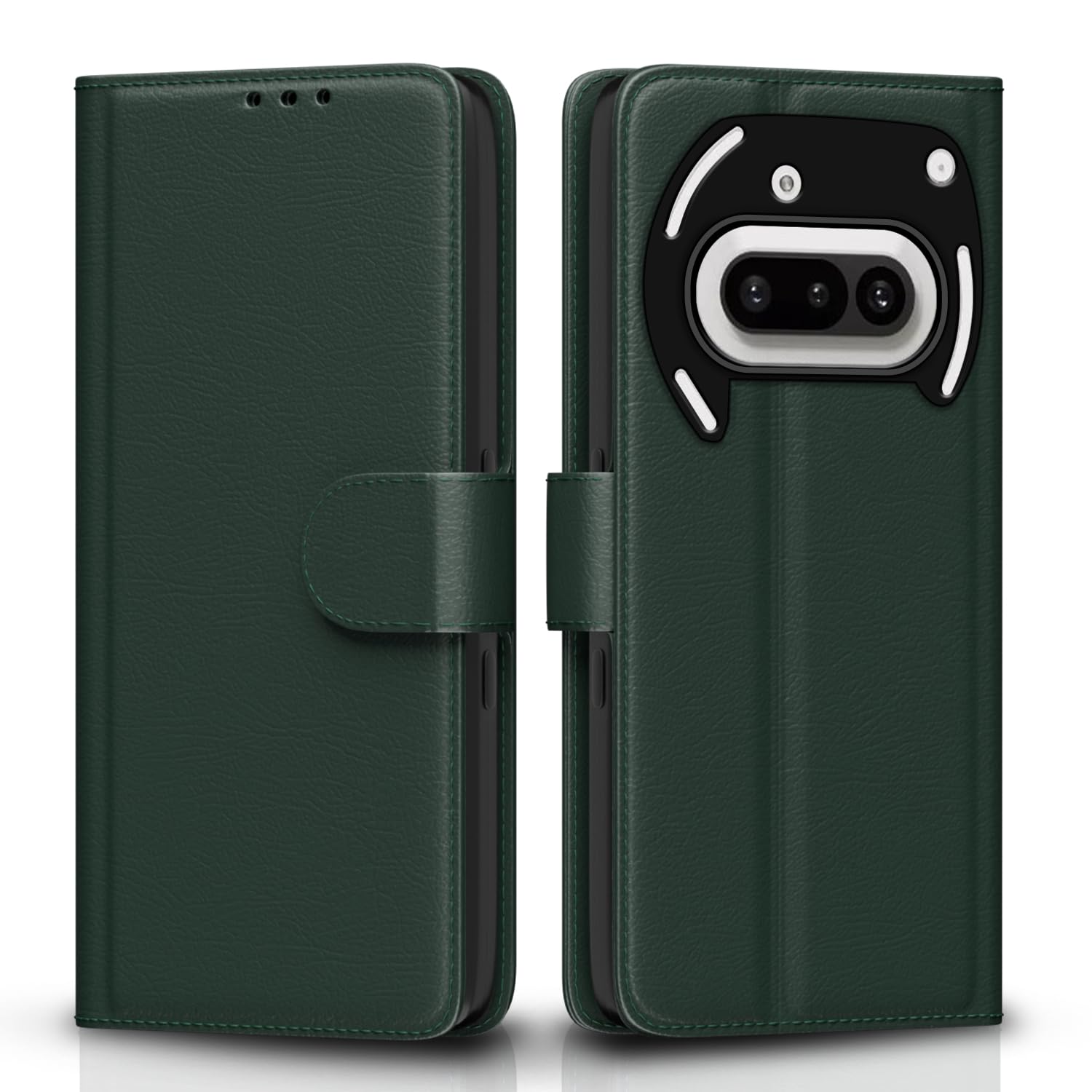 Pikkme Nothing Phone 3a 5G Vintage Flip Cover (Green)