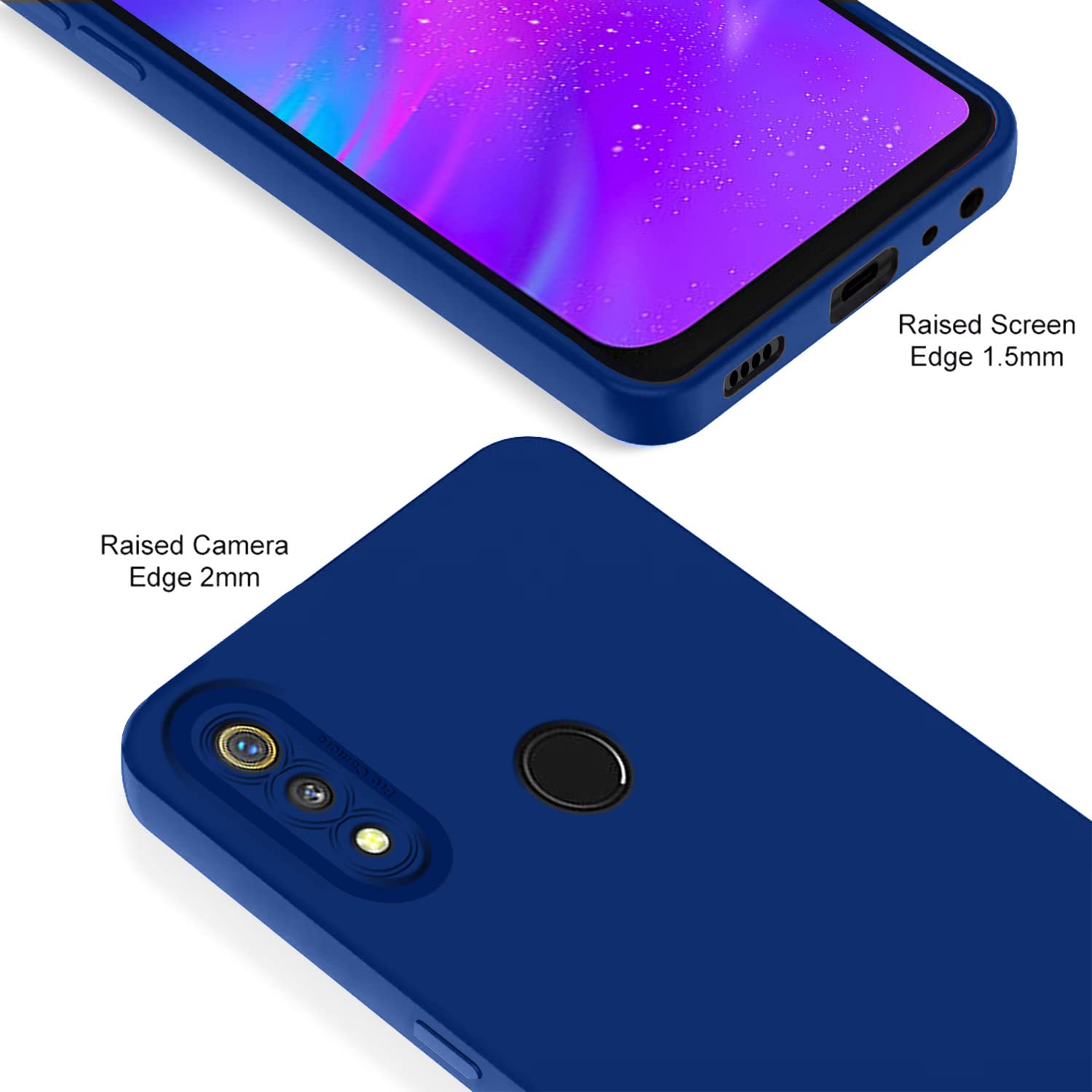 Pikkme Realme 3 Liquid Silicone Back Cover | Blue