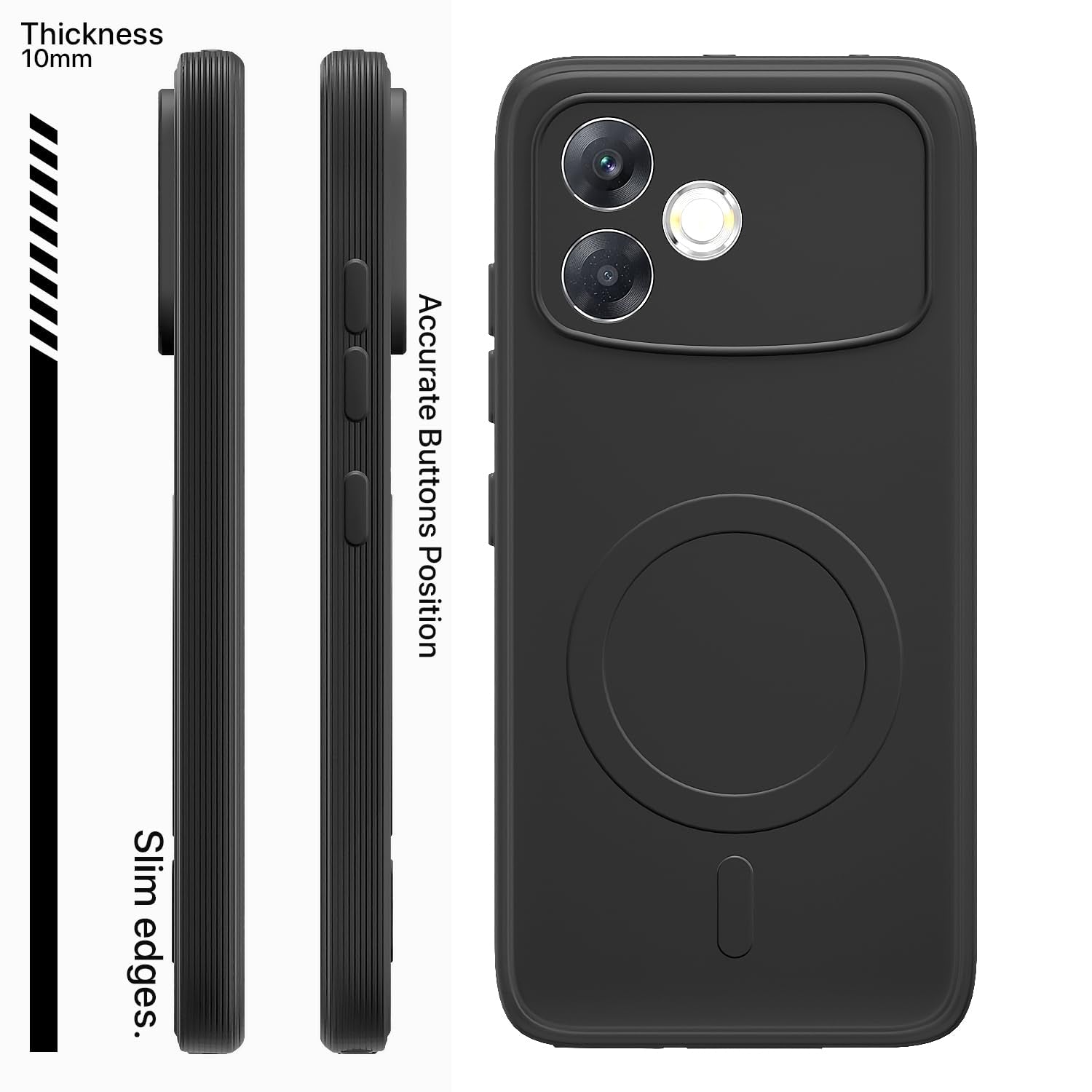 Black MagSafe mobile back cover for Oppo F33 Pro 5G – Pikkme – photo 3
