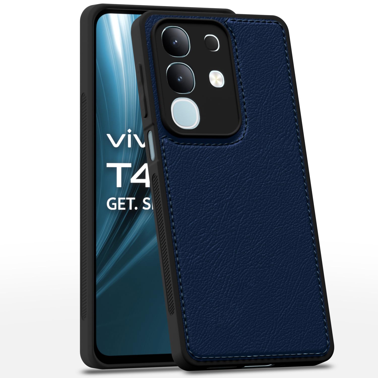 Pikkme Vivo T4x 5G / iQoo Z10x 5G Leather Back Case | Blue