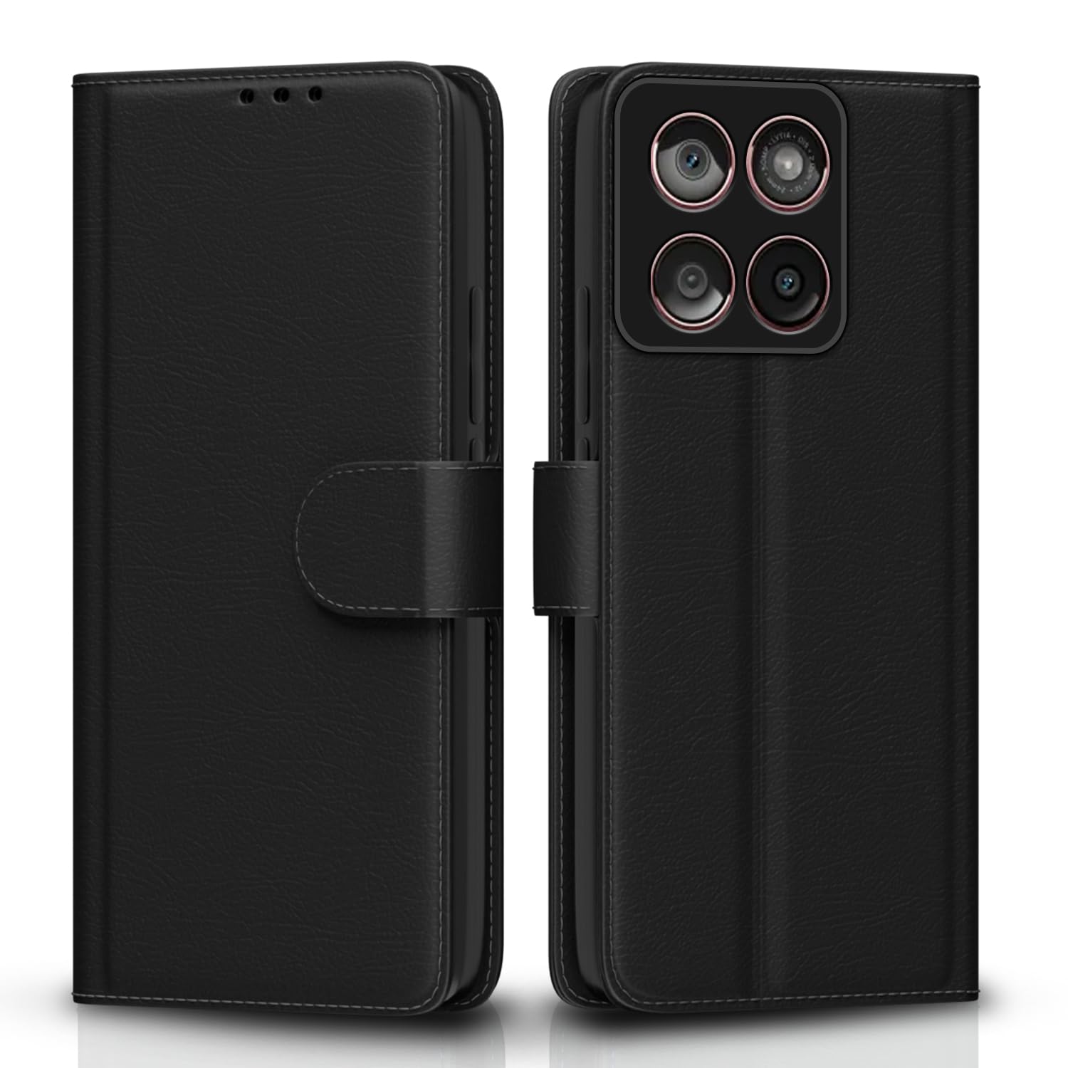 Pikkme Moto Edge 60 fusion 5G Vintage Flip Cover - Black
