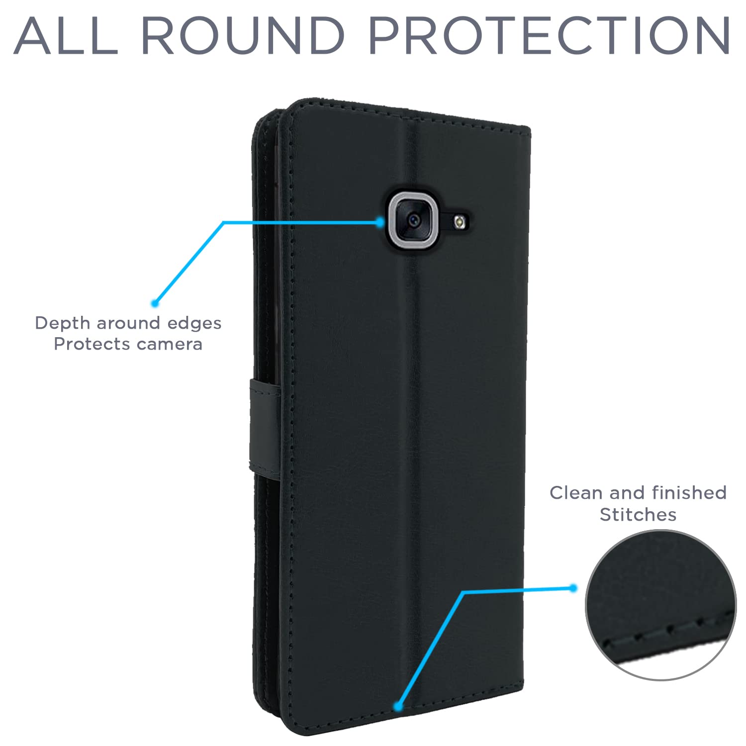 Pikkme Samsung Galaxy J7 Max Flip Cover (Black)