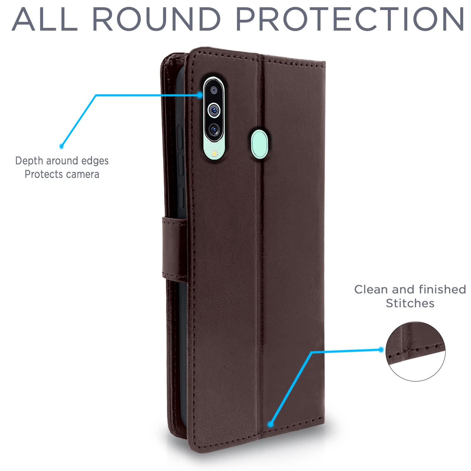 Pikkme Samsung Galaxy M40 Vintage Flip Cover (Coffee)