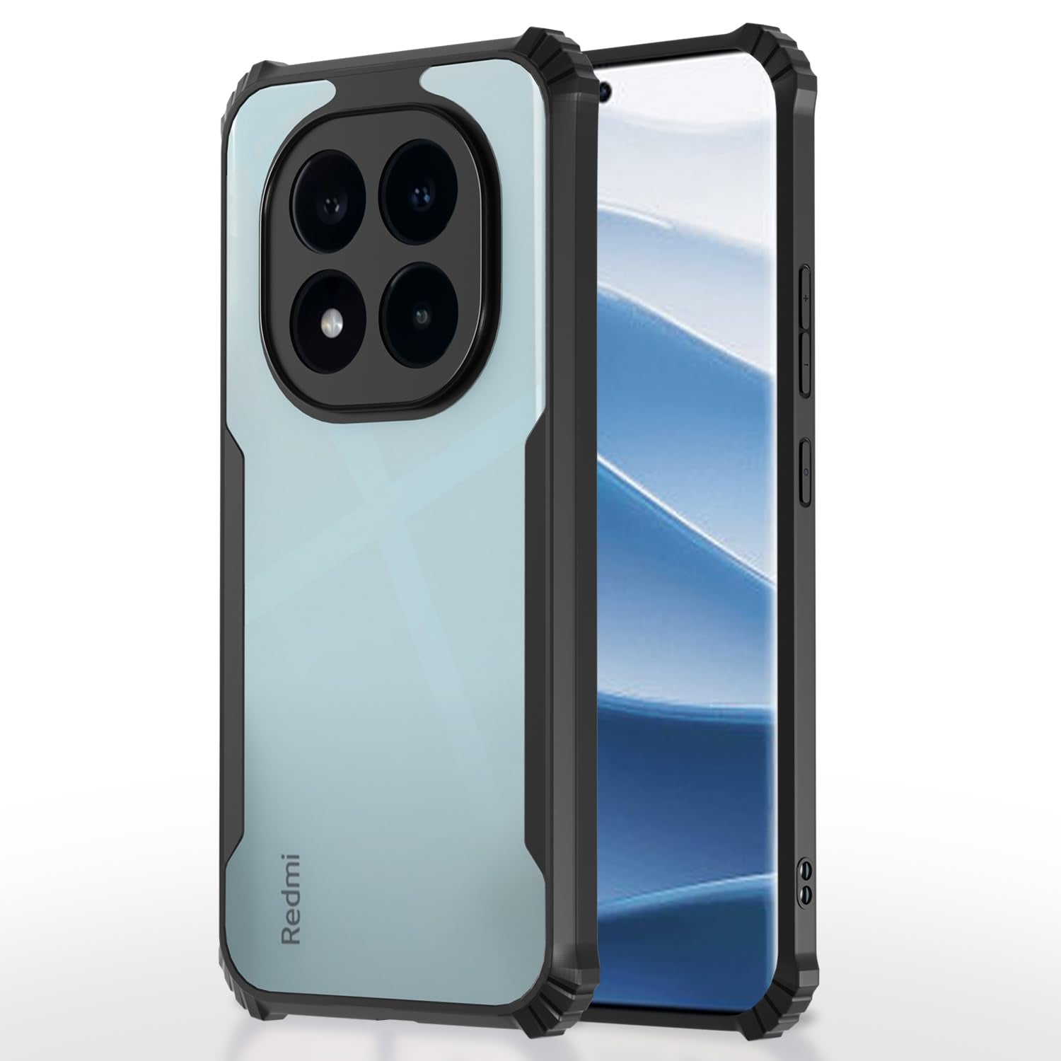 Redmi Note 14 Pro/Note 14 Pro Plus 5G mobile cover in black by Pikkme
