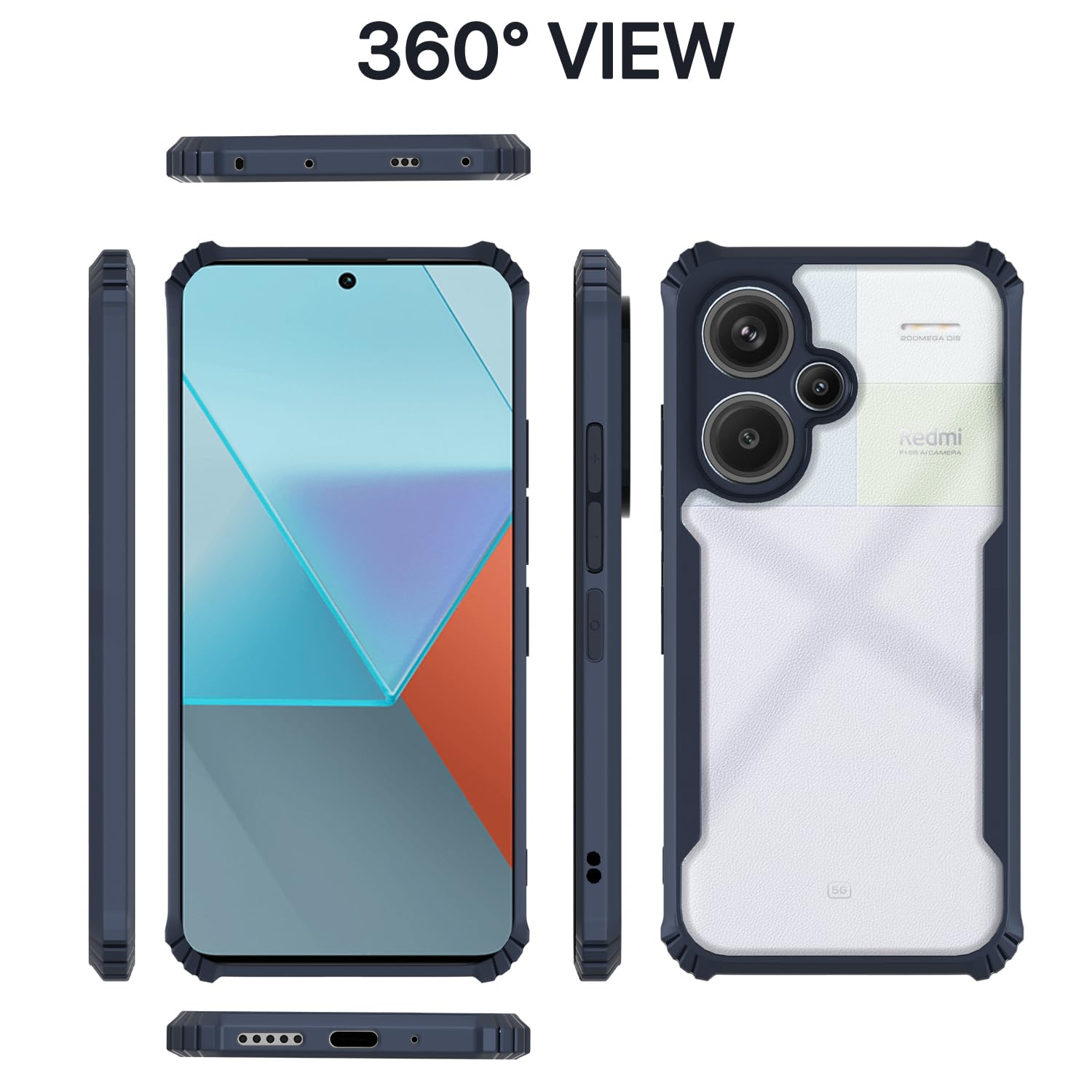 Pikkme Redmi Note 13 Pro Plus 5G Clear blue mobile back cover – photo 2