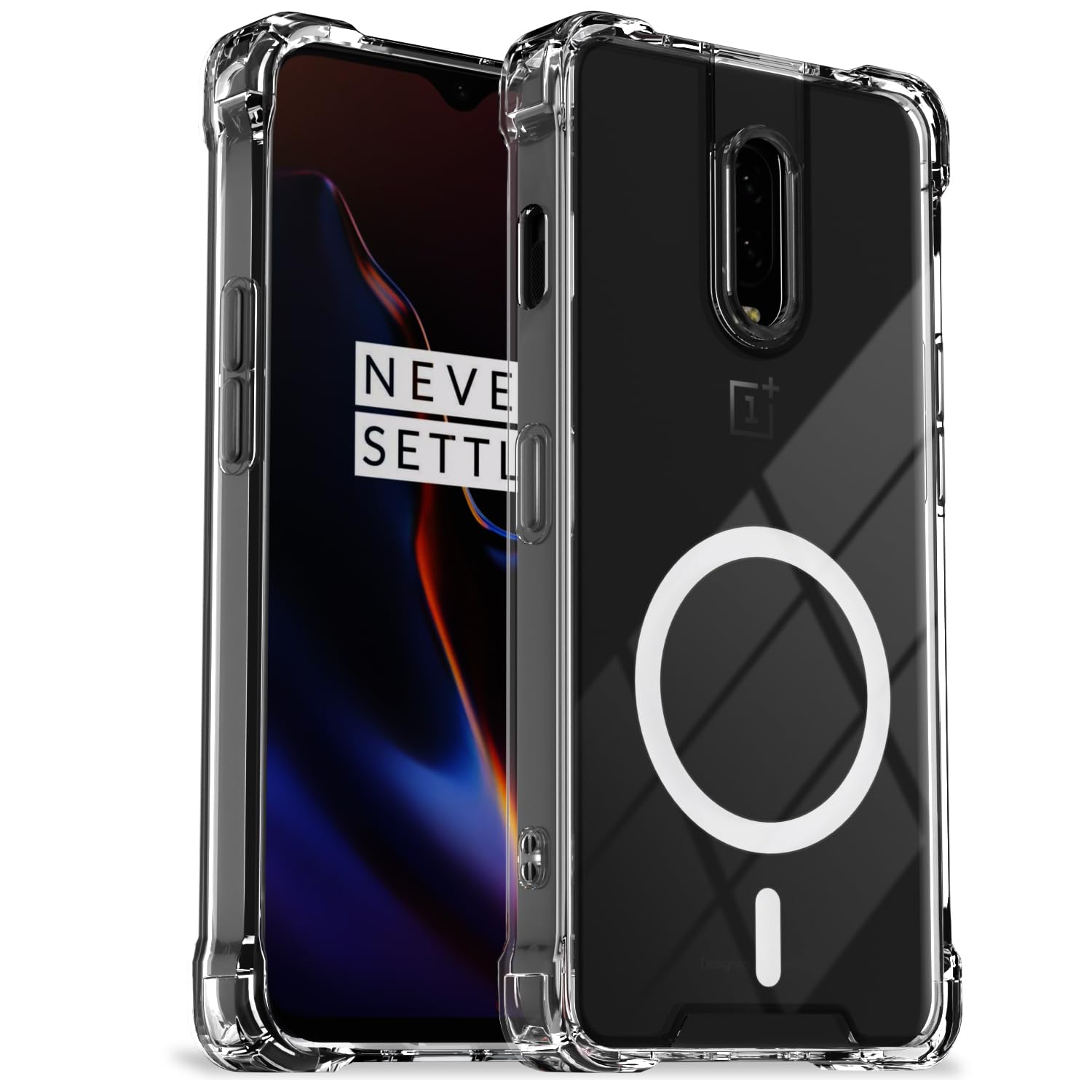 OnePlus 6T/7 mobile cover in transparent mag-safe by Pikkme