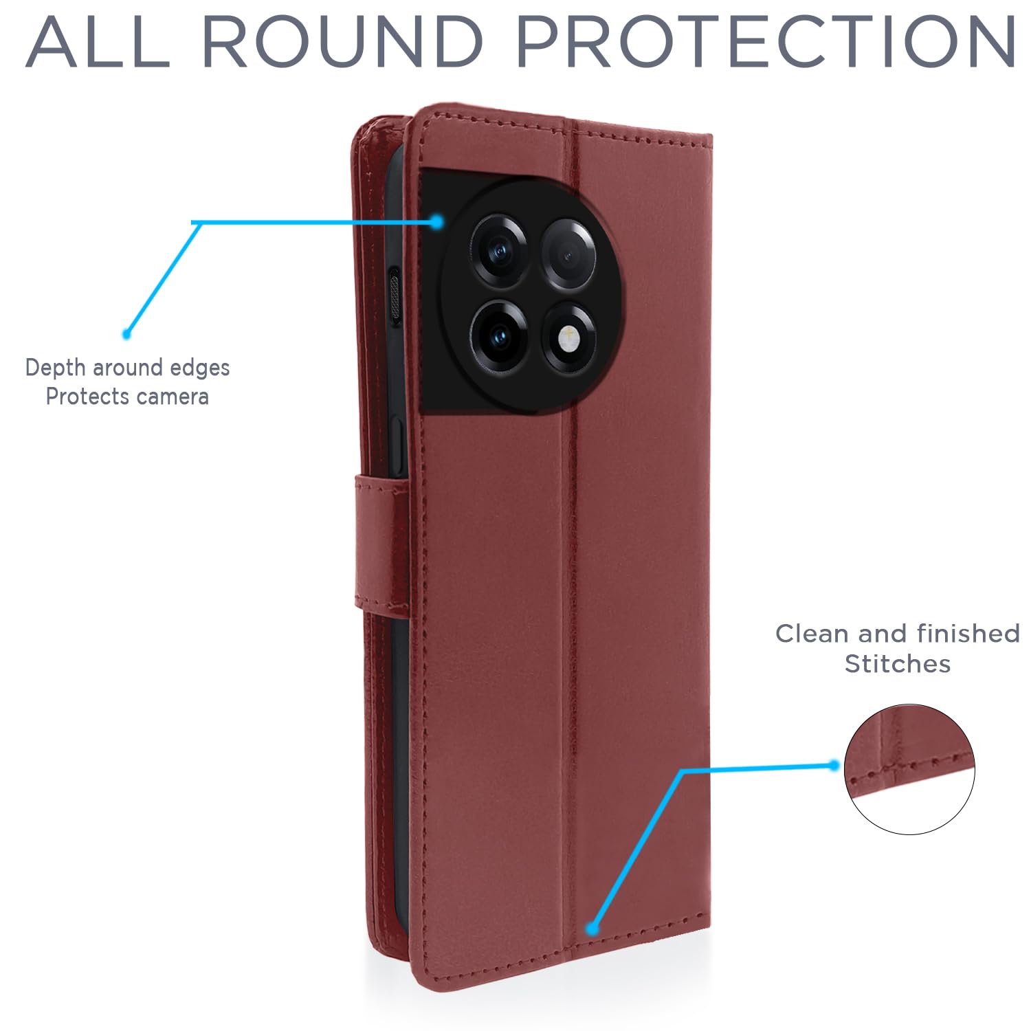 Pikkme OnePlus 11R 5G Vintage Flip Cover (Brown)