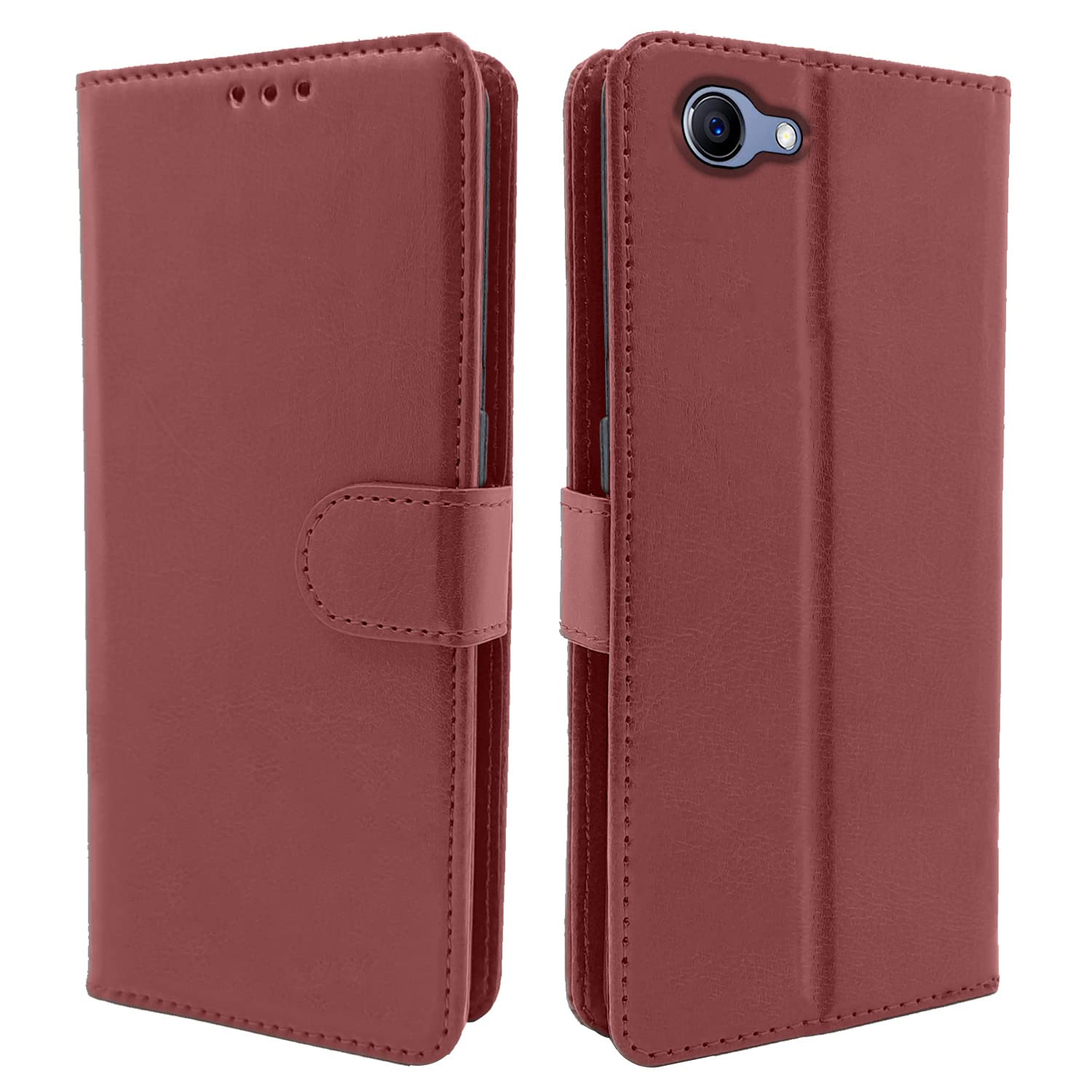 Pikkme Realme 1 Vintage Flip Cover (Brown)