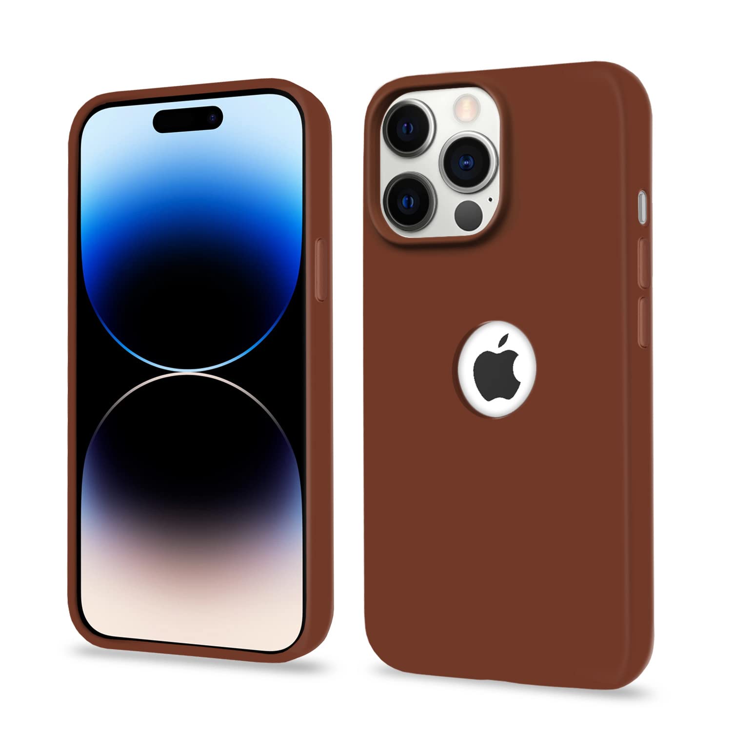 iPhone 14 Pro Soft Silicone phone cover in brown by Pikkme