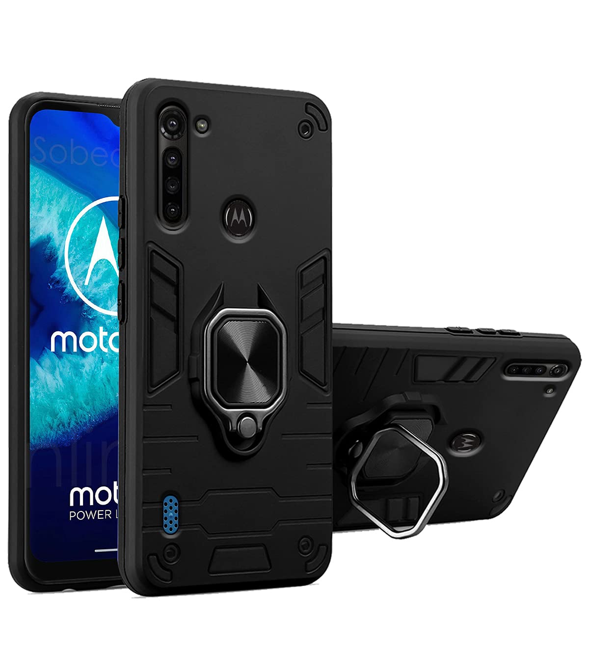 Pikkme Moto G8 Power Lite D5 Tough Armor black mobile back cover