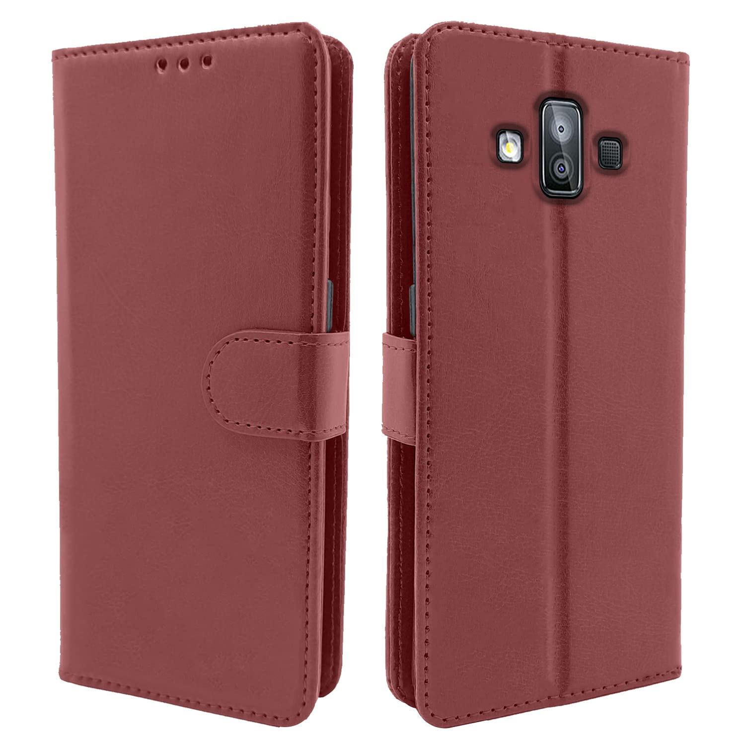 Pikkme brown Wallet flip cover for Samsung J7