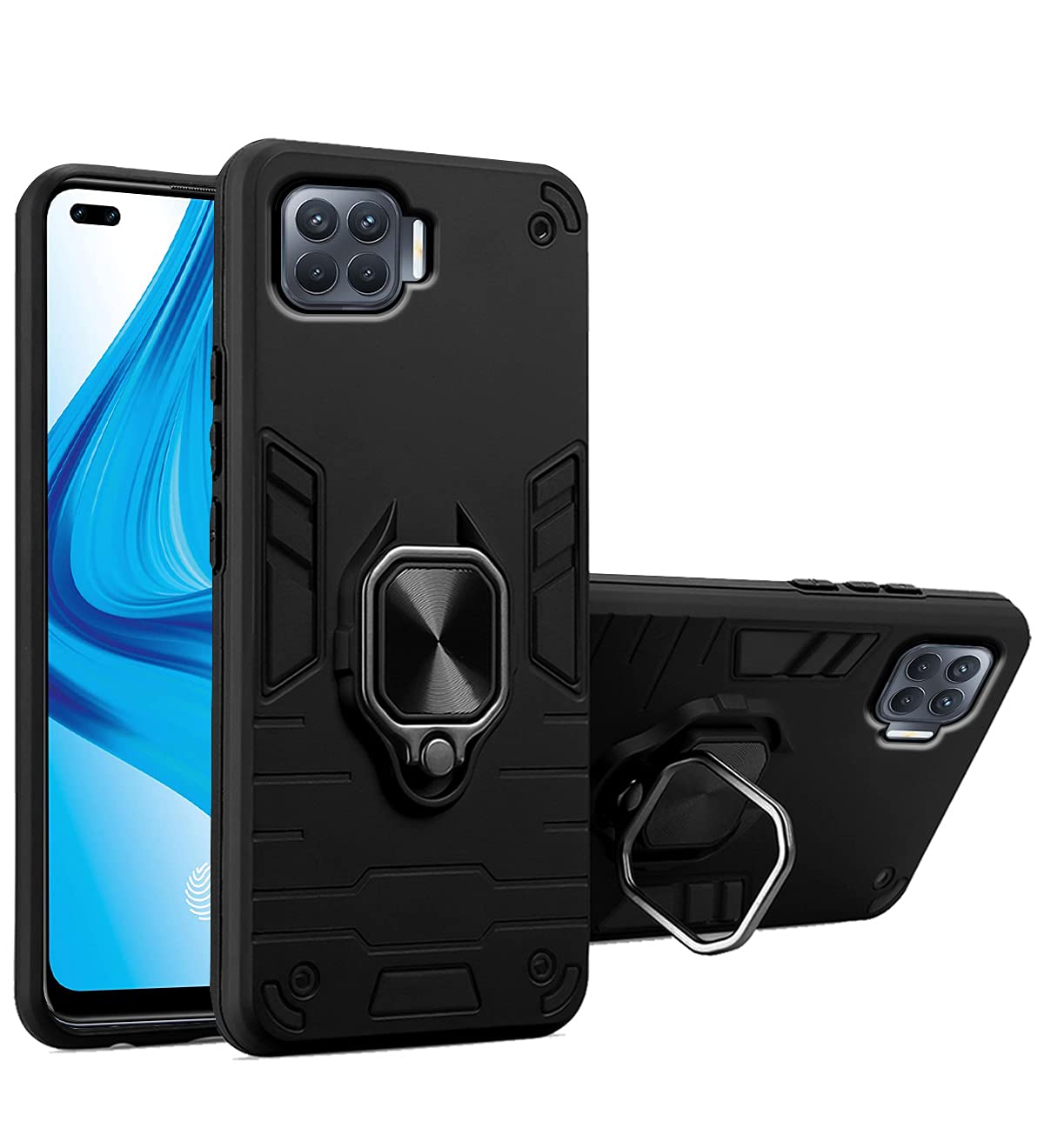 Pikkme black mobile back cover for Oppo F17 Pro