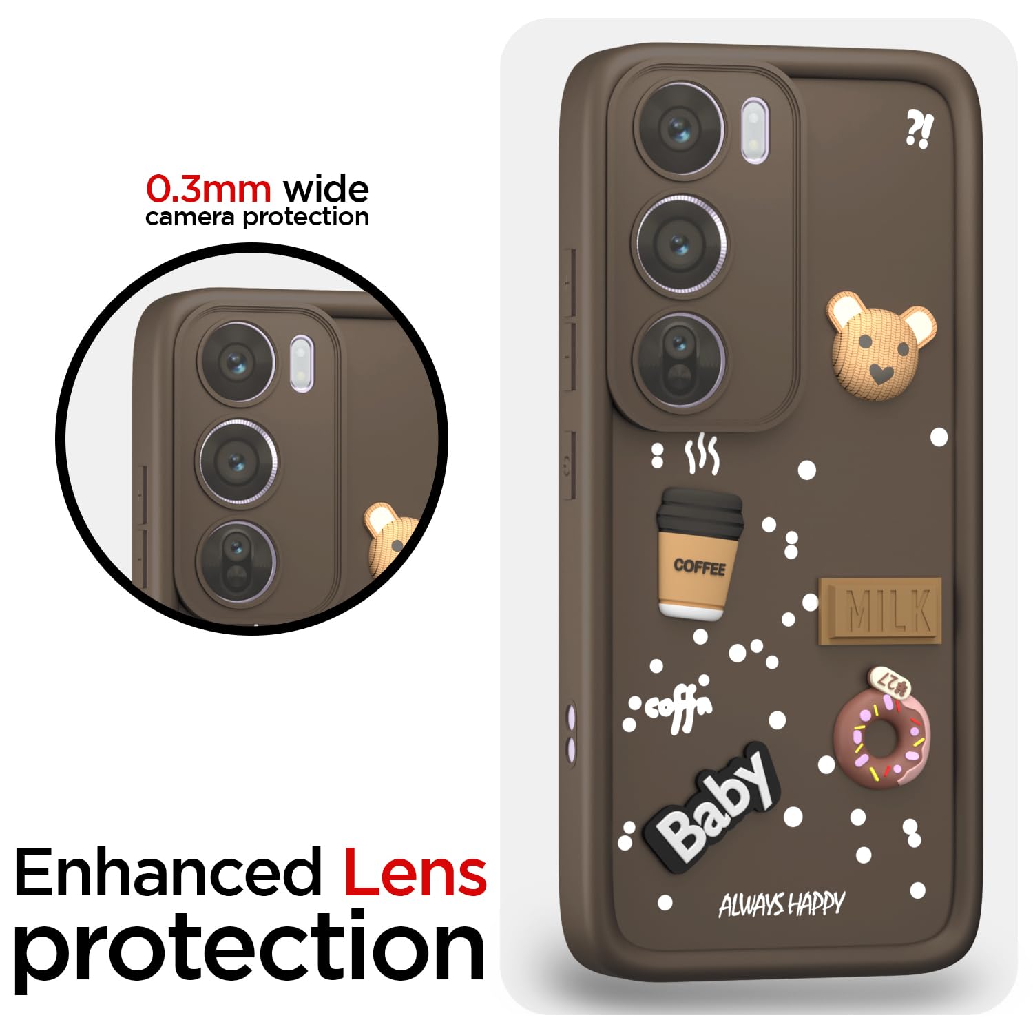 Pikkme Oppo Reno 12 Pro 5G Silicone brown phone cover – photo 5